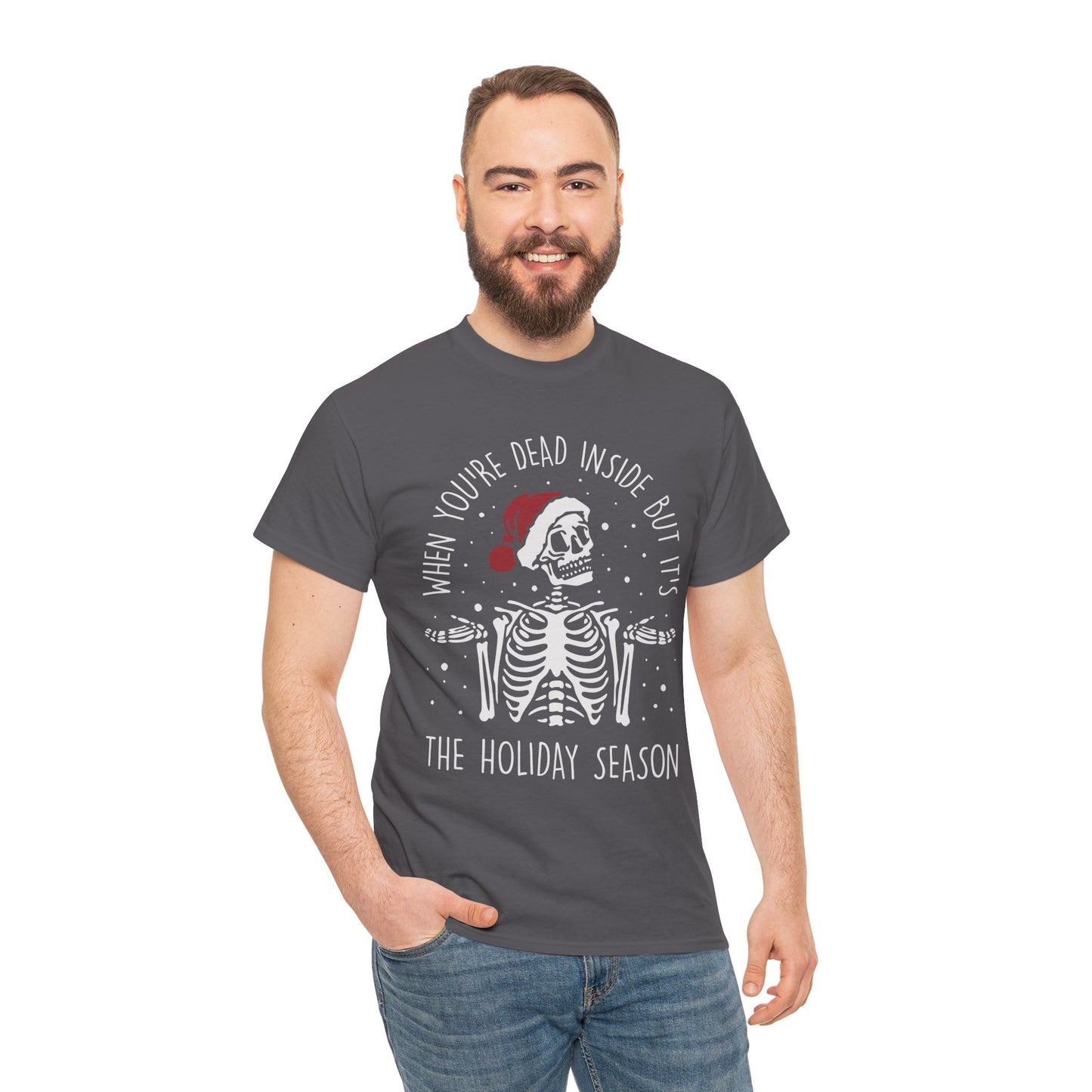 Dead Inside Skeleton Funny Christmas Gift Fall Sarcastic Merry T Shirt