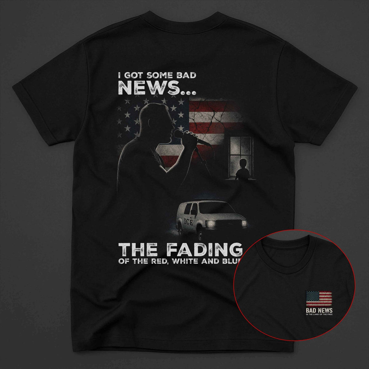 Bad News Tee – The Fading of the Red, White, and Blue Shirt - Stonk Shark Co.