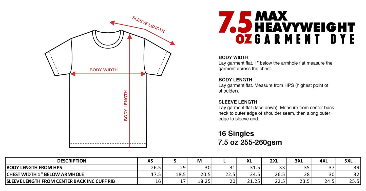 Shaka Wear 7.5oz Garment Dyed Max Weight Oversized Custom T Shirt