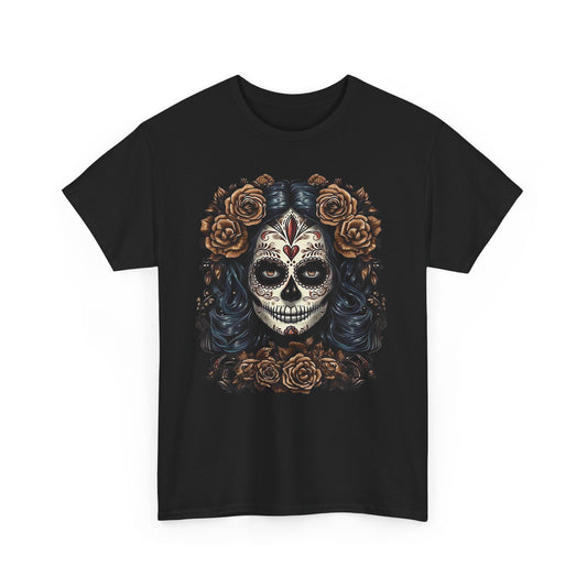 Catrina Día de los Muertos Shirt Skeleton Brown Flowers Day of the Dead Sugar Skull Women Unisex T Shirt