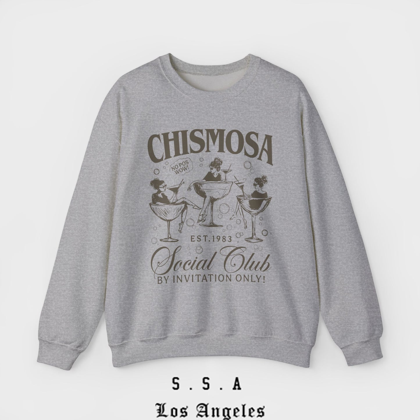 Chismosa Social Club Sweatshirt – Funny Vintage Vibe Crewneck Sweatshirt