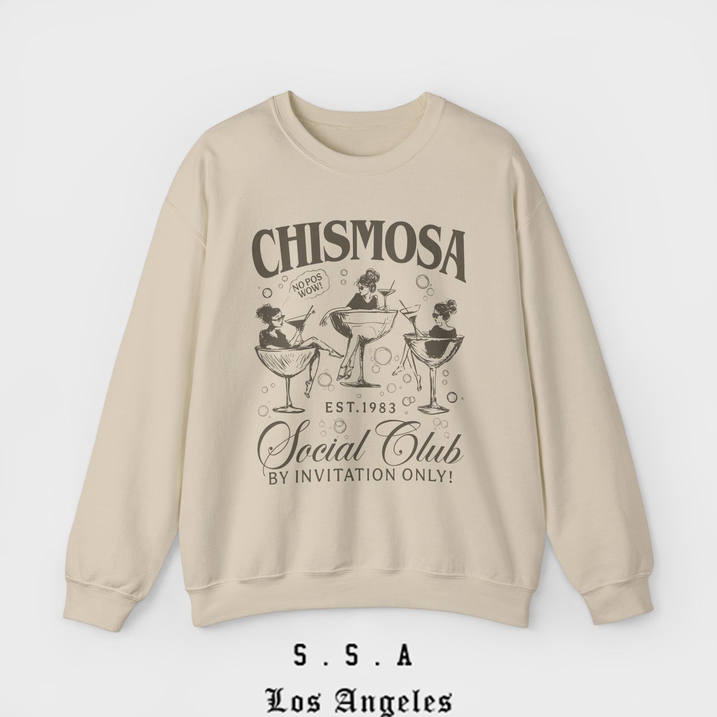 Chismosa Social Club Sweatshirt – Funny Vintage Vibe Crewneck Sweatshirt