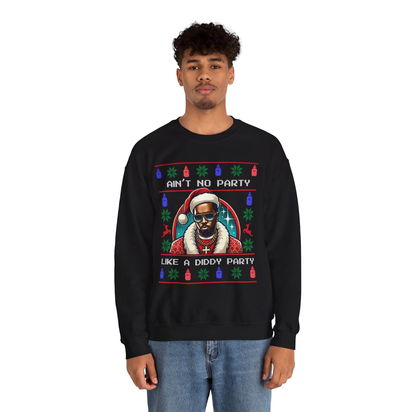 Ain’t No Party Like a Diddy Party Ugly Christmas Sweater – Funny Holiday Hip-Hop Diddys Meme Sweater
