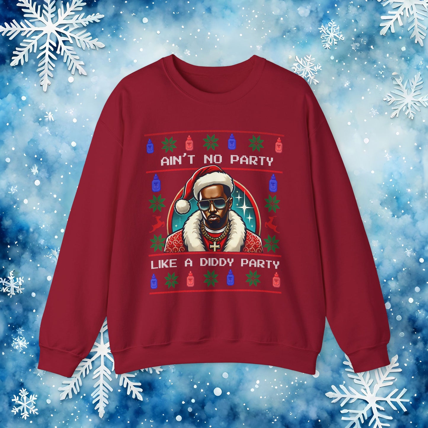 Ain’t No Party Like a Diddy Party Ugly Christmas Sweater – Funny Holiday Hip-Hop Diddys Meme Sweater
