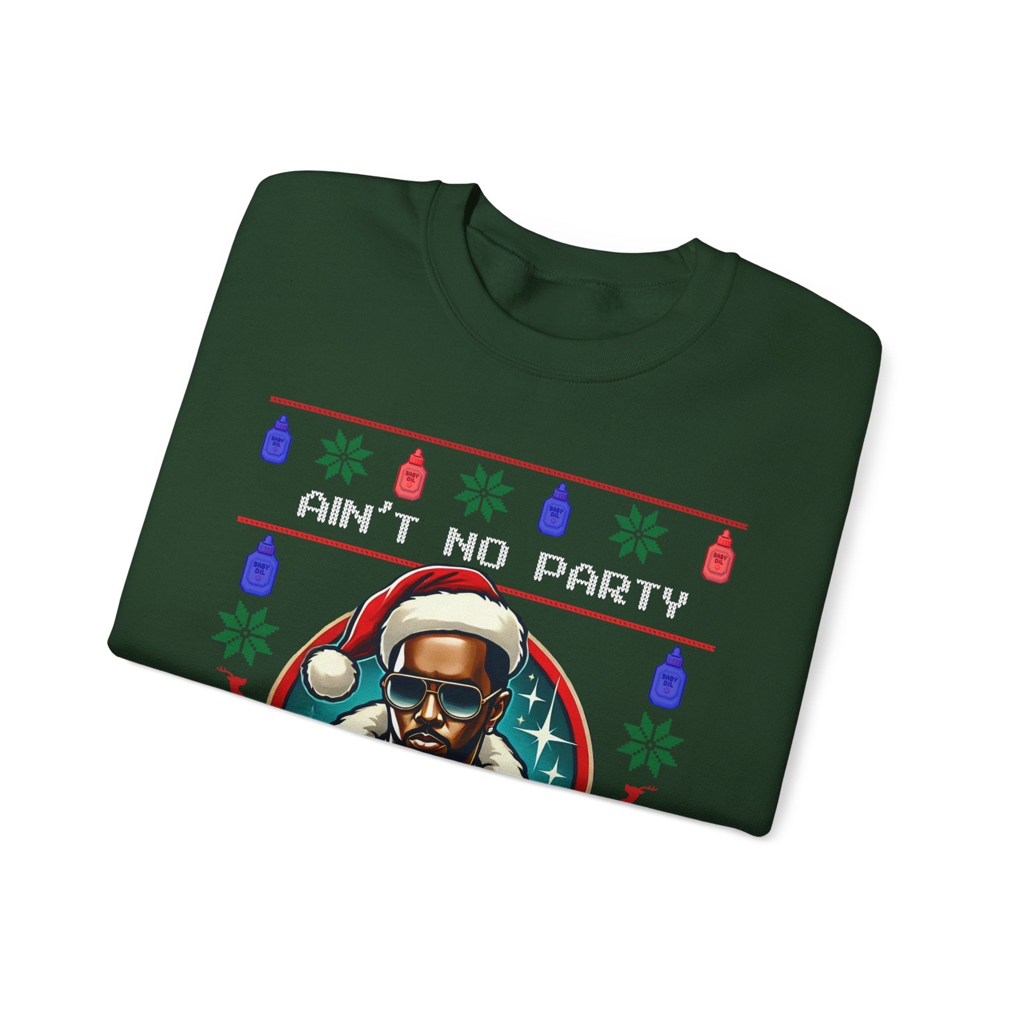 Ain’t No Party Like a Diddy Party Ugly Christmas Sweater – Funny Holiday Hip - Hop Diddys Meme Sweater - Stonk Shark Co.