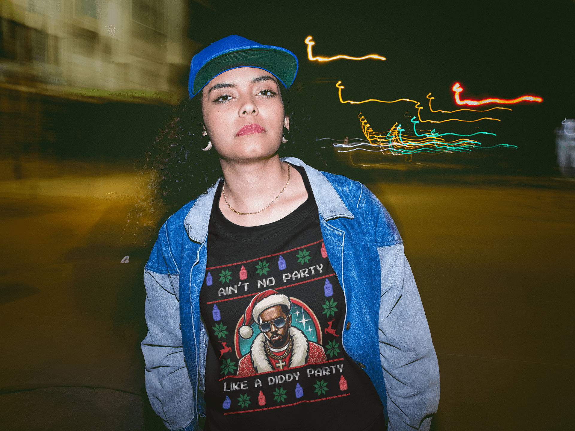 Ain’t No Party Like a Diddy Party Ugly Christmas Sweater – Funny Holiday Hip - Hop Diddys Meme Sweater - Stonk Shark Co.