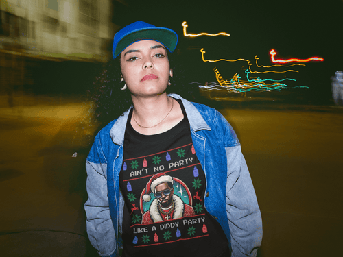 Ain’t No Party Like a Diddy Party Ugly Christmas Sweater – Funny Holiday Hip - Hop Diddys Meme Sweater - Stonk Shark Co.