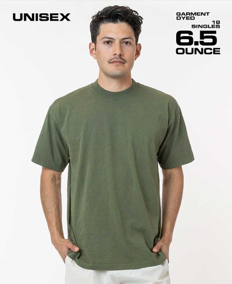 6.5OZ LA APPAREL GARMENT DYE CREW NECK T-SHIRT