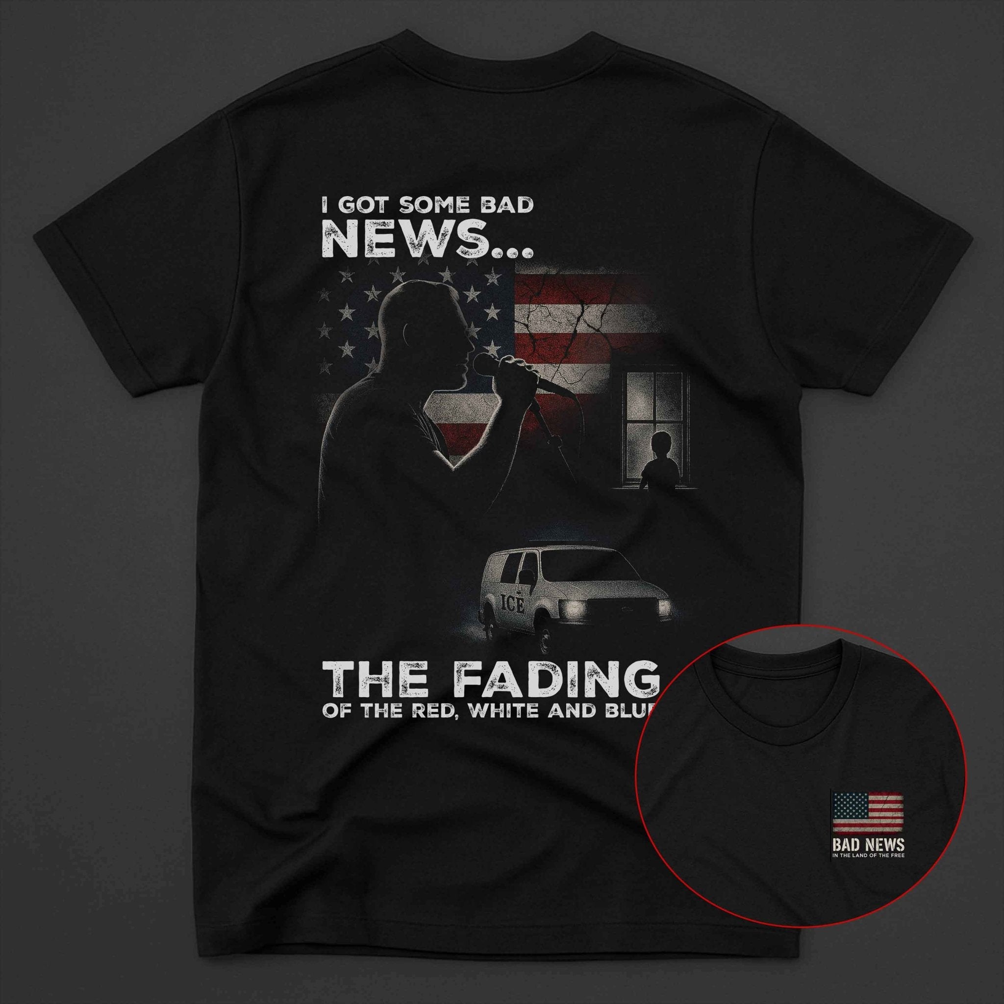 Bad News Tee – The Fading of the Red, White, and Blue Shirt - Stonk Shark Co.
