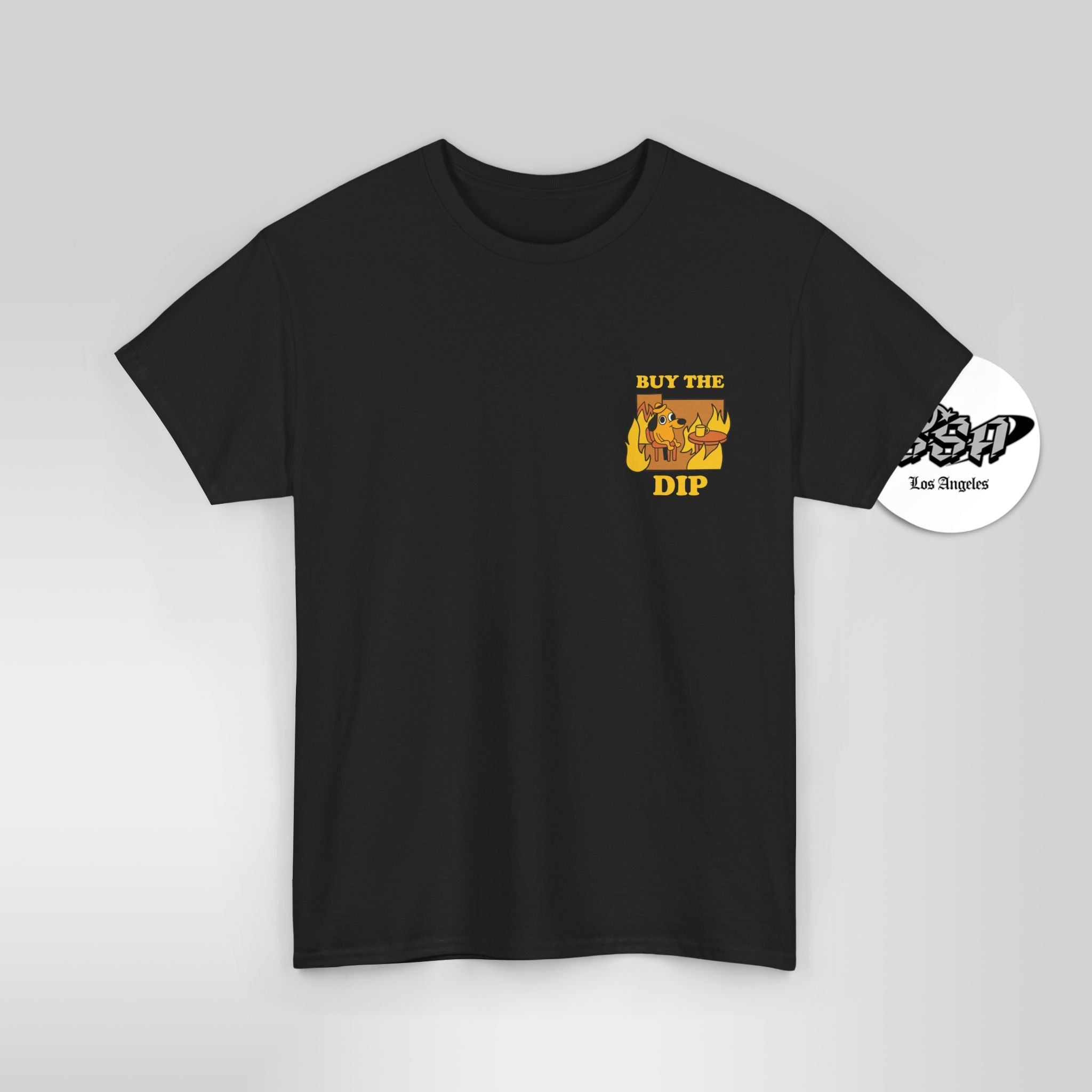 BUY THE DIP – Market Chaos Meme Everythings Fine Dog Tee - Stonk Shark Co.