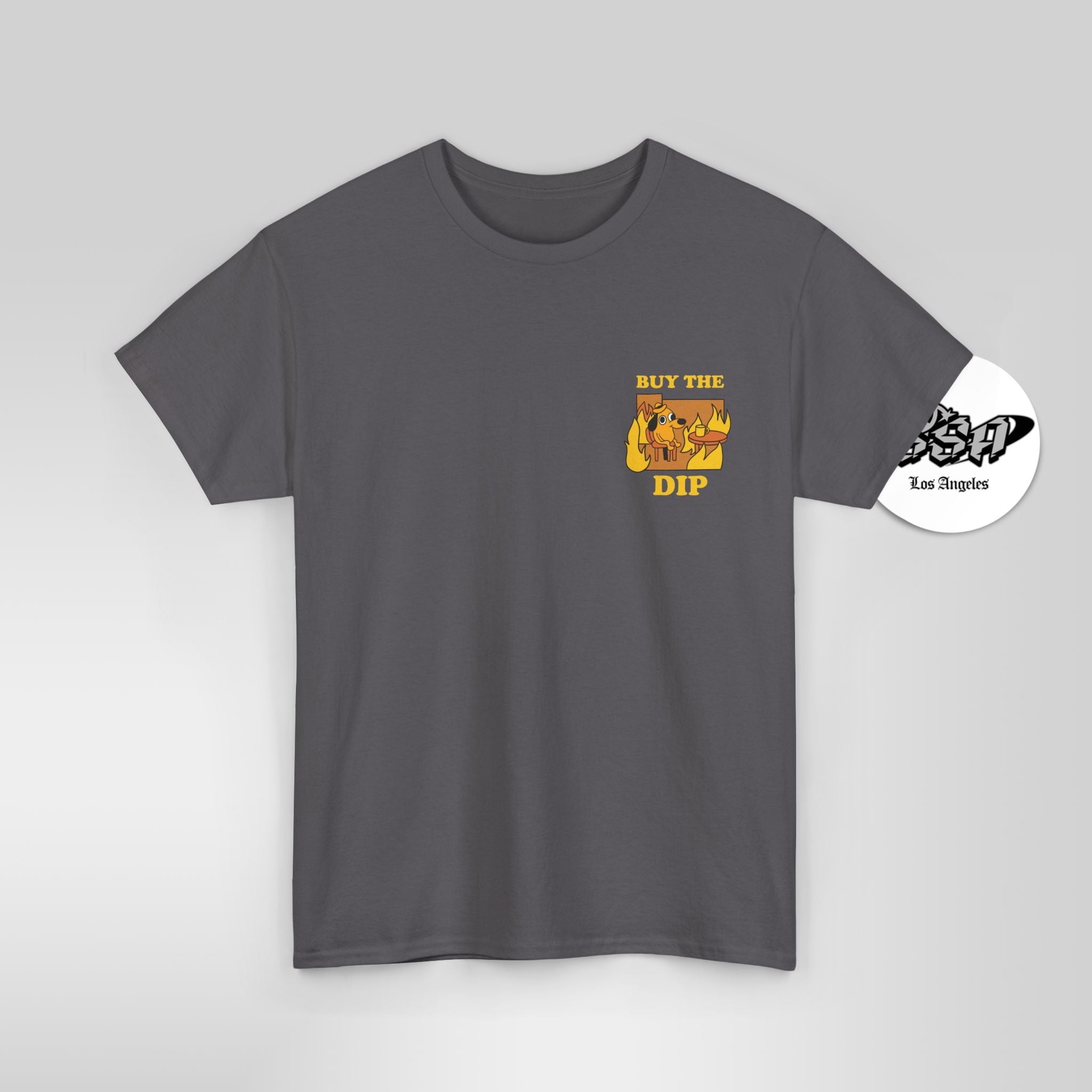 BUY THE DIP – Market Chaos Meme Everythings Fine Dog Tee - Stonk Shark Co.