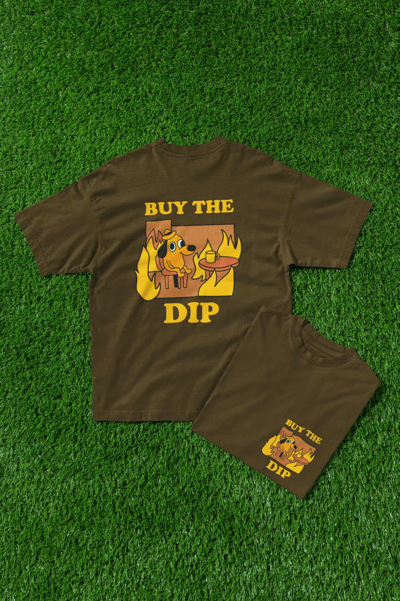 BUY THE DIP – Market Chaos Meme Everythings Fine Dog Tee - Stonk Shark Co.