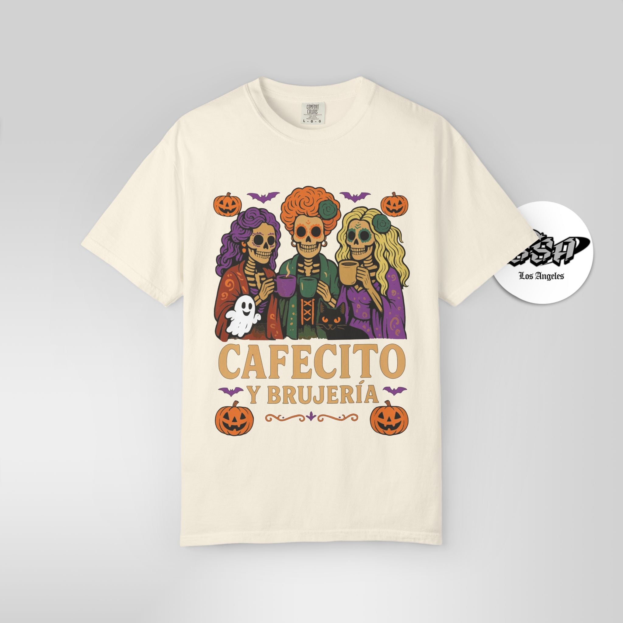 Cafecito y Brujería Halloween Shirt – Spooky Latina Witch Tee - Stonk Shark Co.