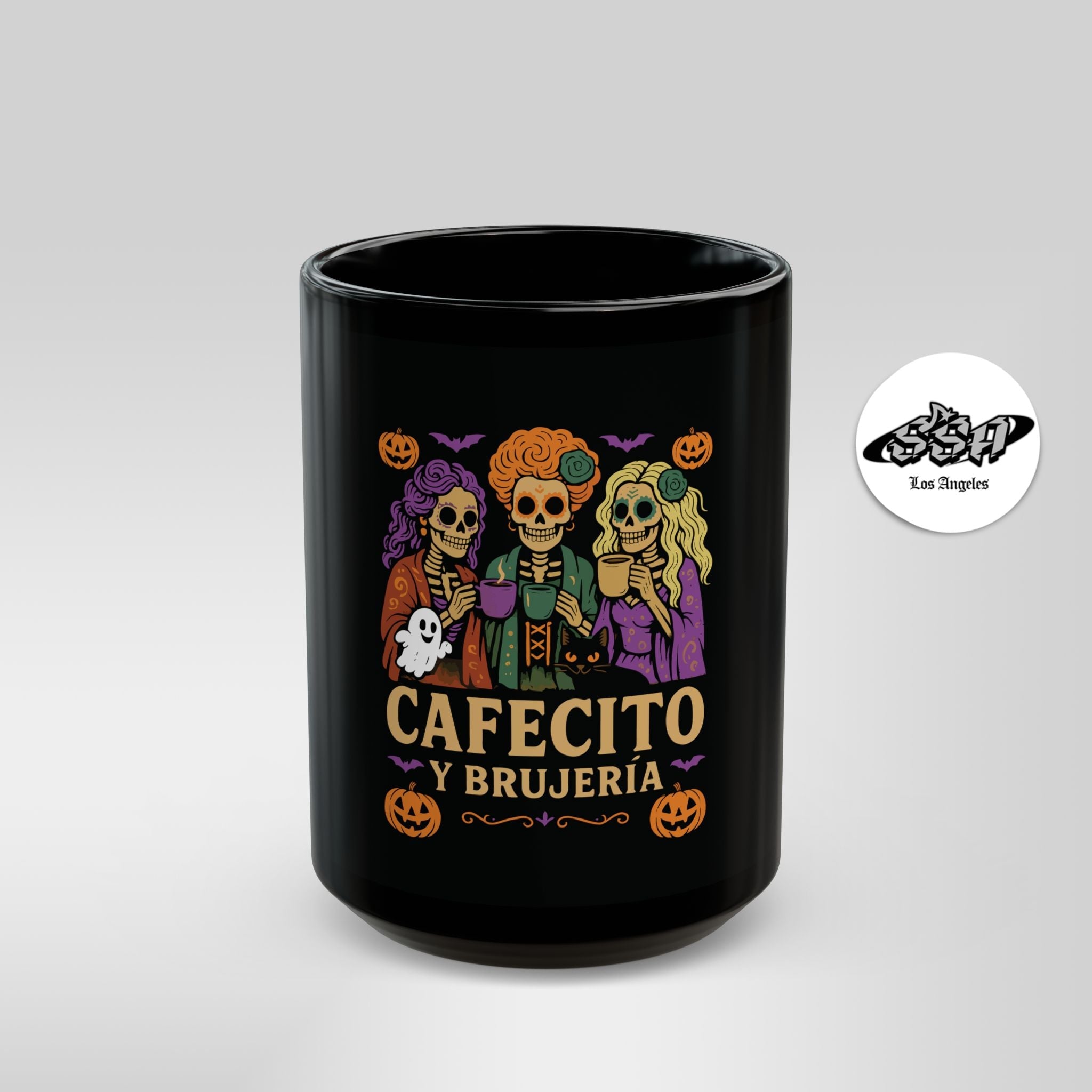 Cafecito y Brujería Mug – Latina Halloween Coffee Cup - Stonk Shark Co.