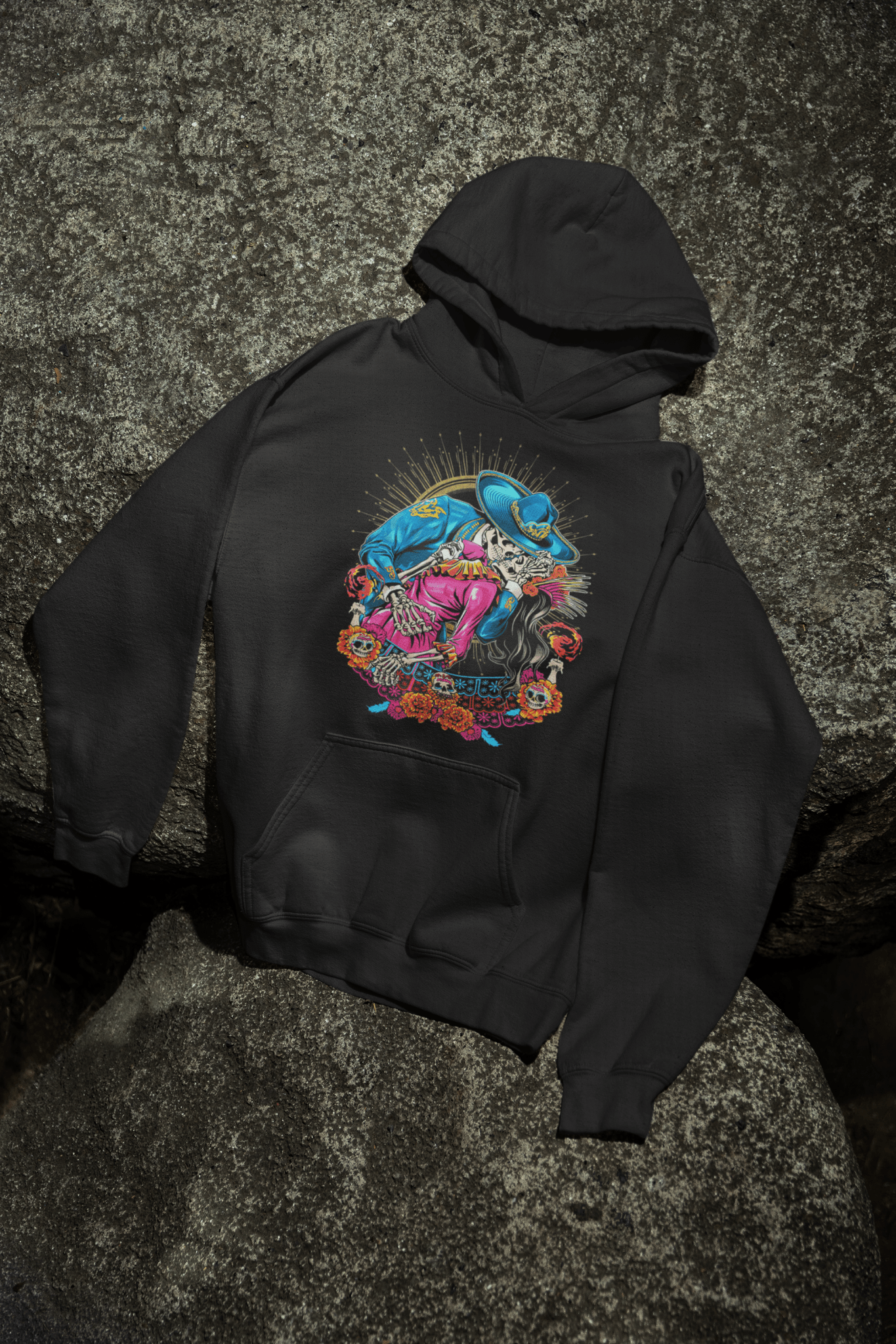 CHARRO & CATRINA DIA DE LOS MUERTOS T SHIRT - Stonk Shark Co.