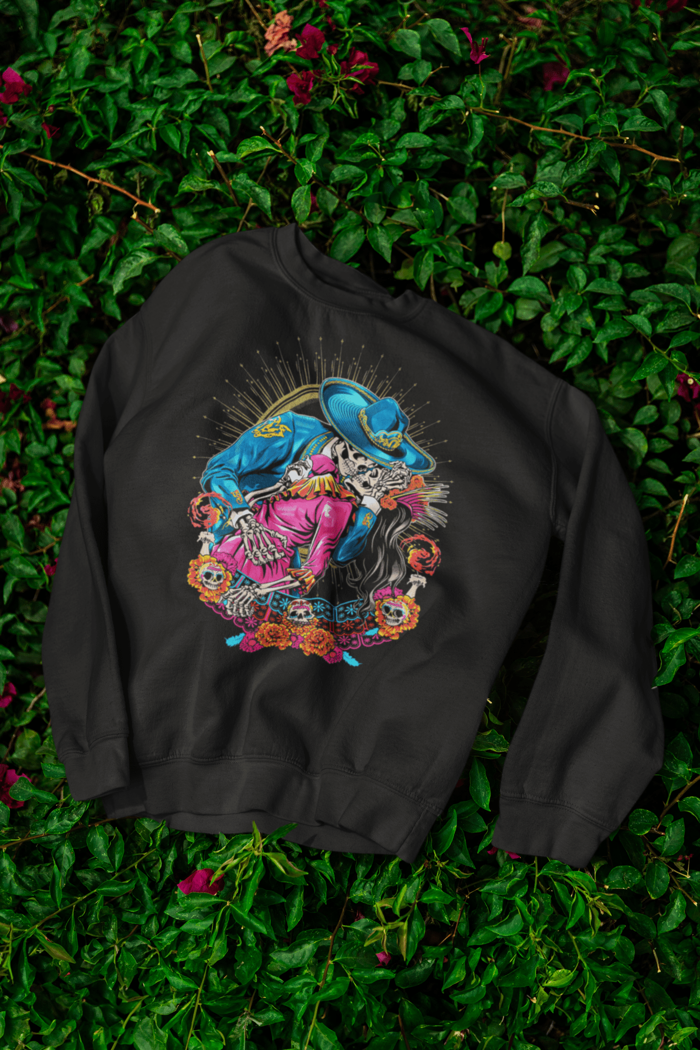 CHARRO & CATRINA DIA DE LOS MUERTOS T SHIRT - Stonk Shark Co.