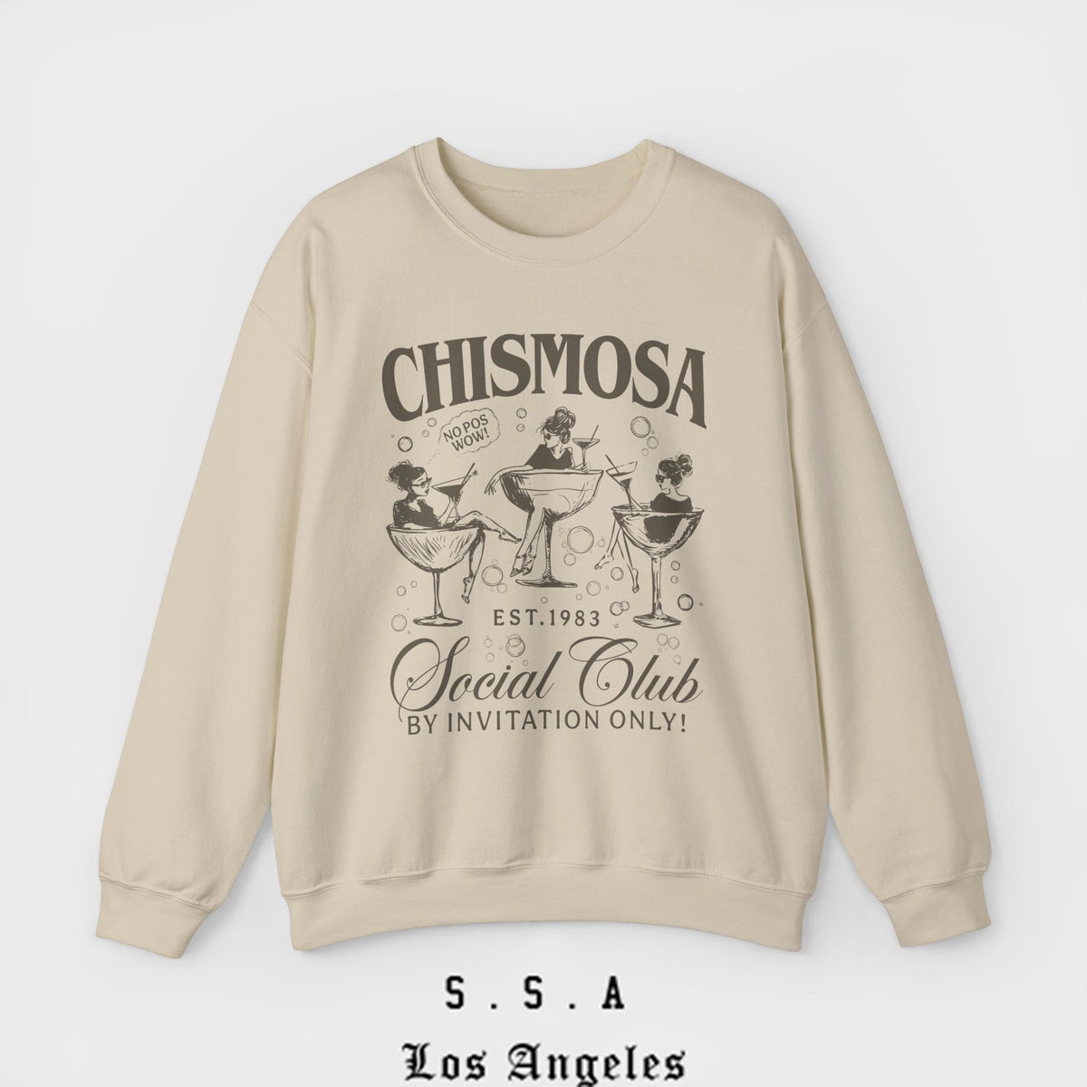Chismosa Social Club Sweatshirt – Funny Vintage Vibe Crewneck Sweatshirt - Stonk Shark Co.