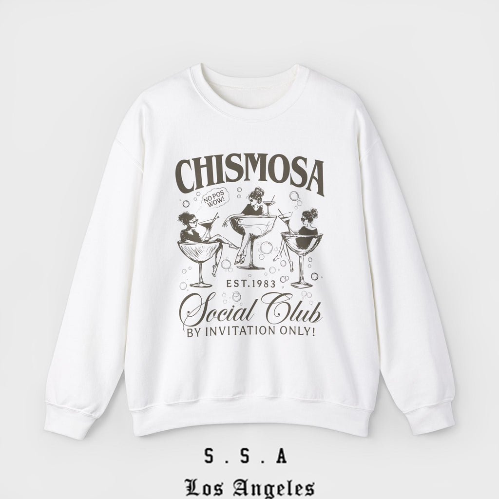 Chismosa Social Club Sweatshirt – Funny Vintage Vibe Crewneck Sweatshirt - Stonk Shark Co.
