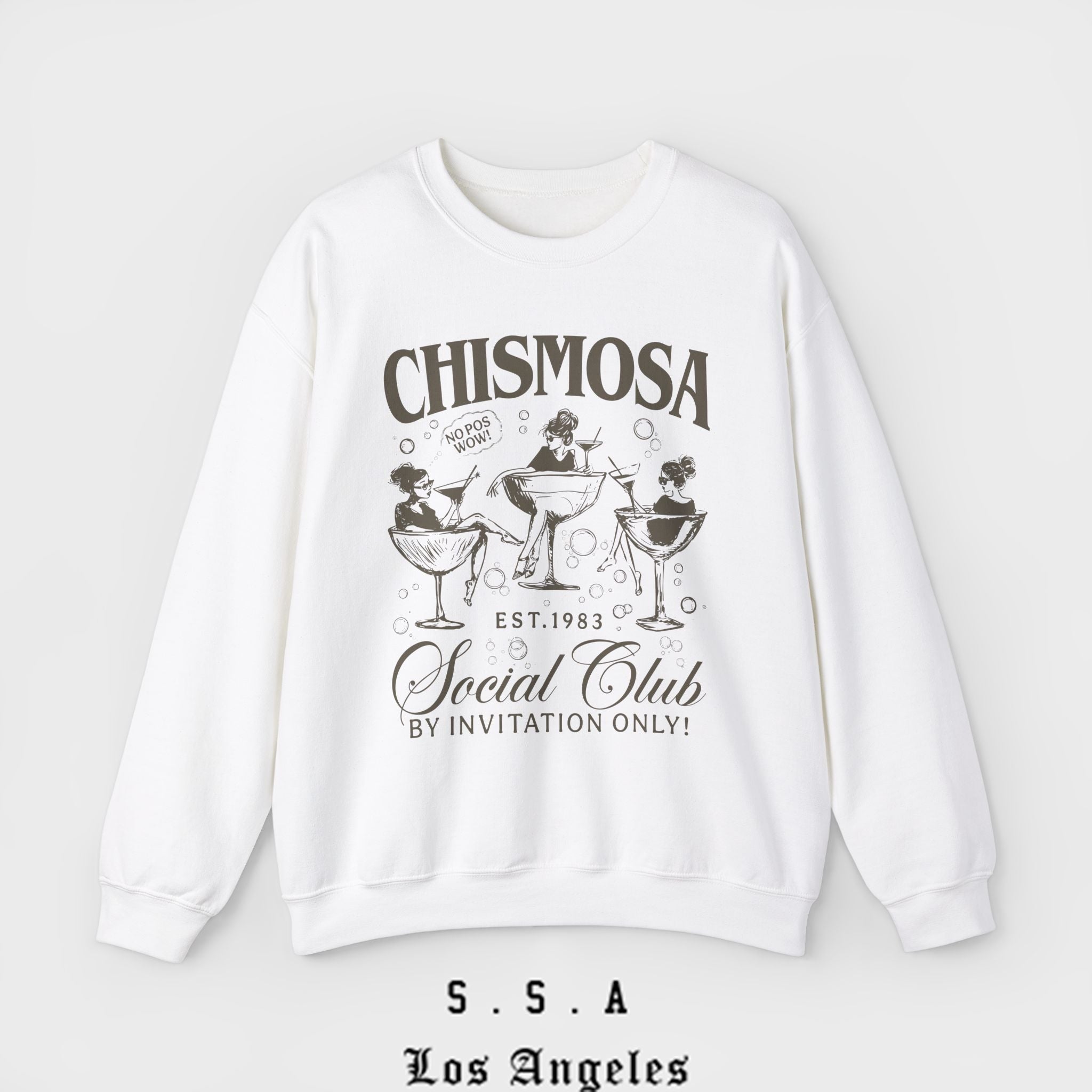 Chismosa Social Club Sweatshirt – Funny Vintage Vibe Crewneck Sweatshirt - Stonk Shark Co.