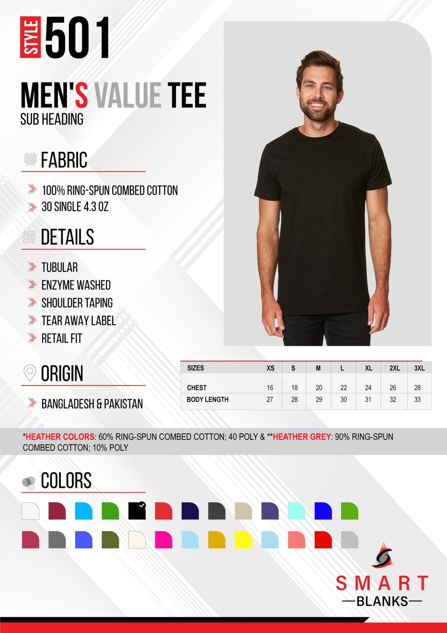 Custom 4.3oz Soft Ring Spun Smart Blanks T Shirt - Stonk Shark Co.