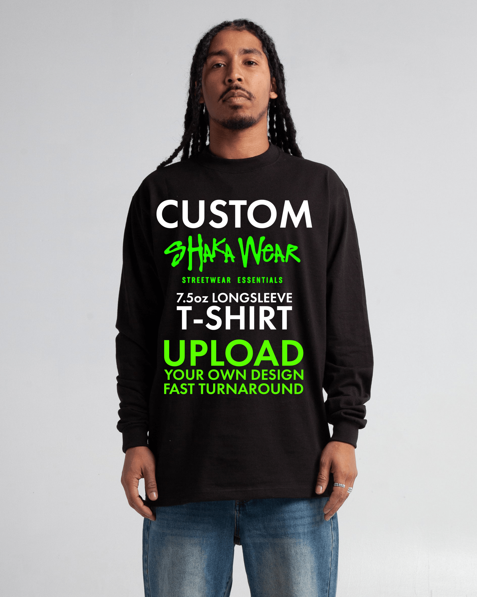 Custom Shaka Wear 7.5oz Max Heavyweight Long Sleeve Shirt - Stonk Shark Co.