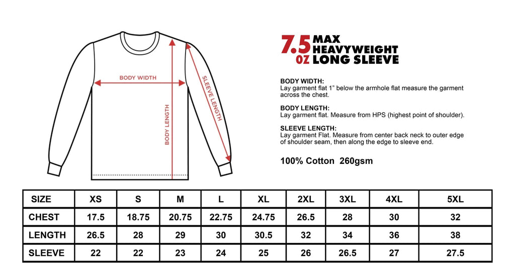 Custom Shaka Wear 7.5oz Max Heavyweight Long Sleeve Shirt - Stonk Shark Co.