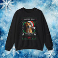 Custom Ugly Christmas Sweater – Personalized Text and Photo Design Crewneck Sweatshirt - Stonk Shark Co.