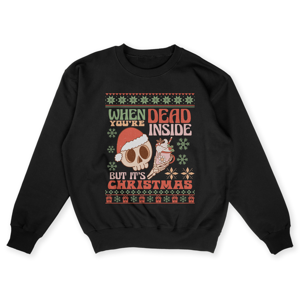 DEAD INSIDE - UGLY SWEATER "Dead inside but it's Christmas" - Stonk Shark Co.