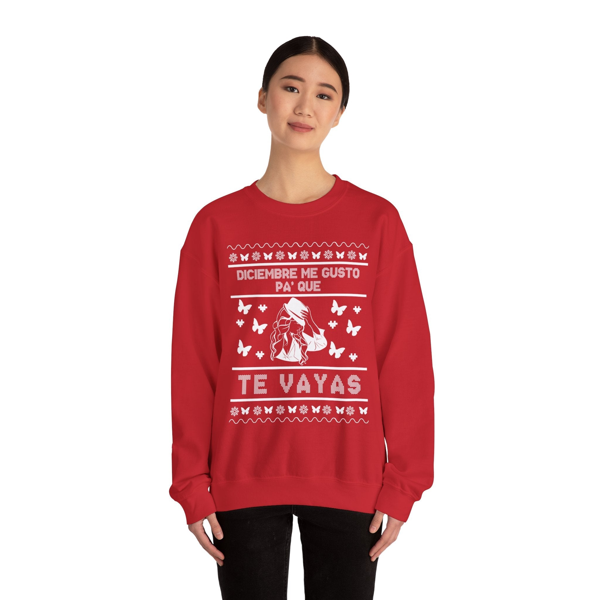 Diciembre Me Gustó Ugly Christmas Sweater – Jenni Lyrics Holiday Sweatshirt - Stonk Shark Co.