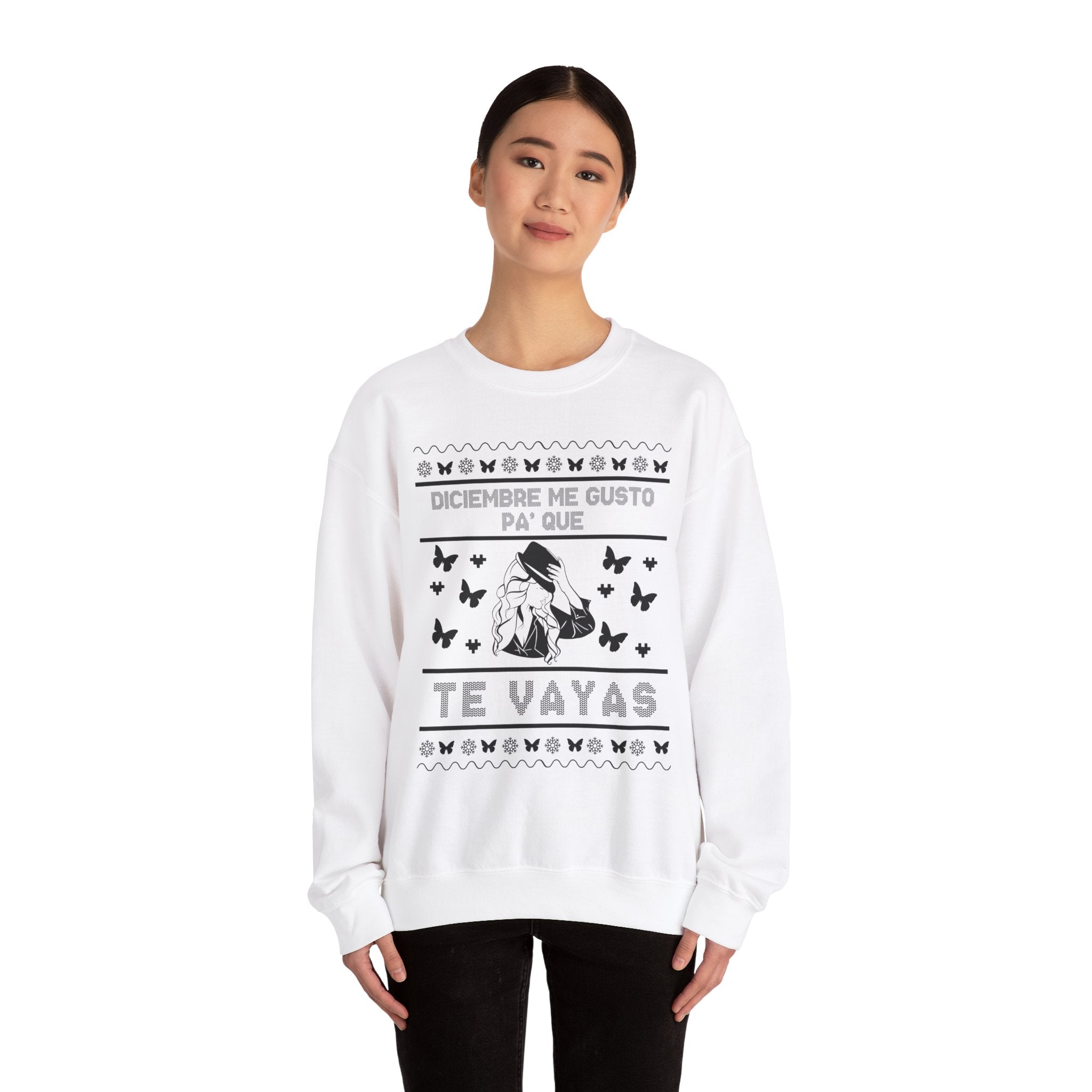 Diciembre Me Gustó Ugly Christmas Sweater – Jenni Lyrics Holiday Sweatshirt - Stonk Shark Co.