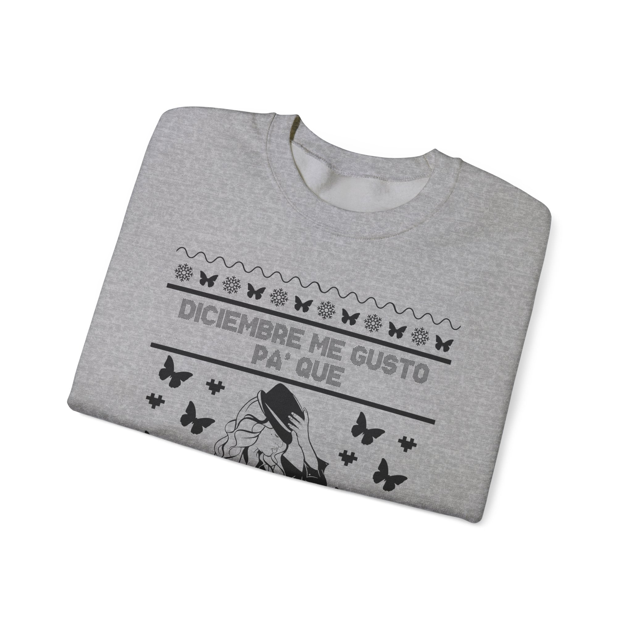 Diciembre Me Gustó Ugly Christmas Sweater – Jenni Lyrics Holiday Sweatshirt - Stonk Shark Co.