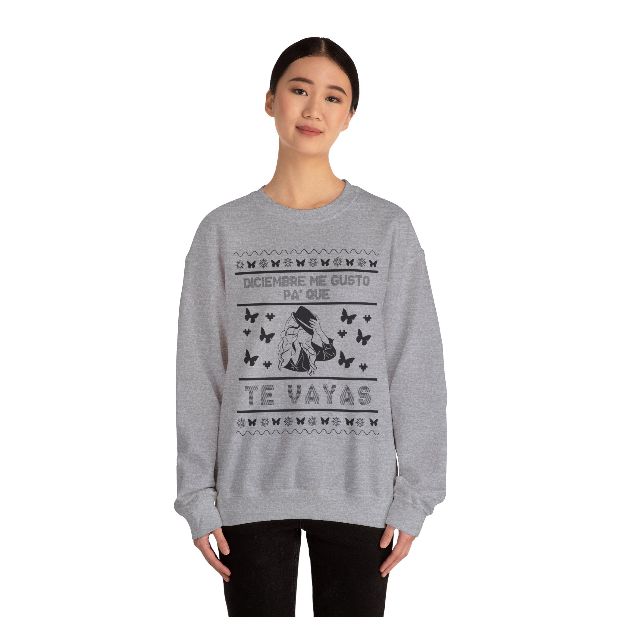 Diciembre Me Gustó Ugly Christmas Sweater – Jenni Lyrics Holiday Sweatshirt - Stonk Shark Co.