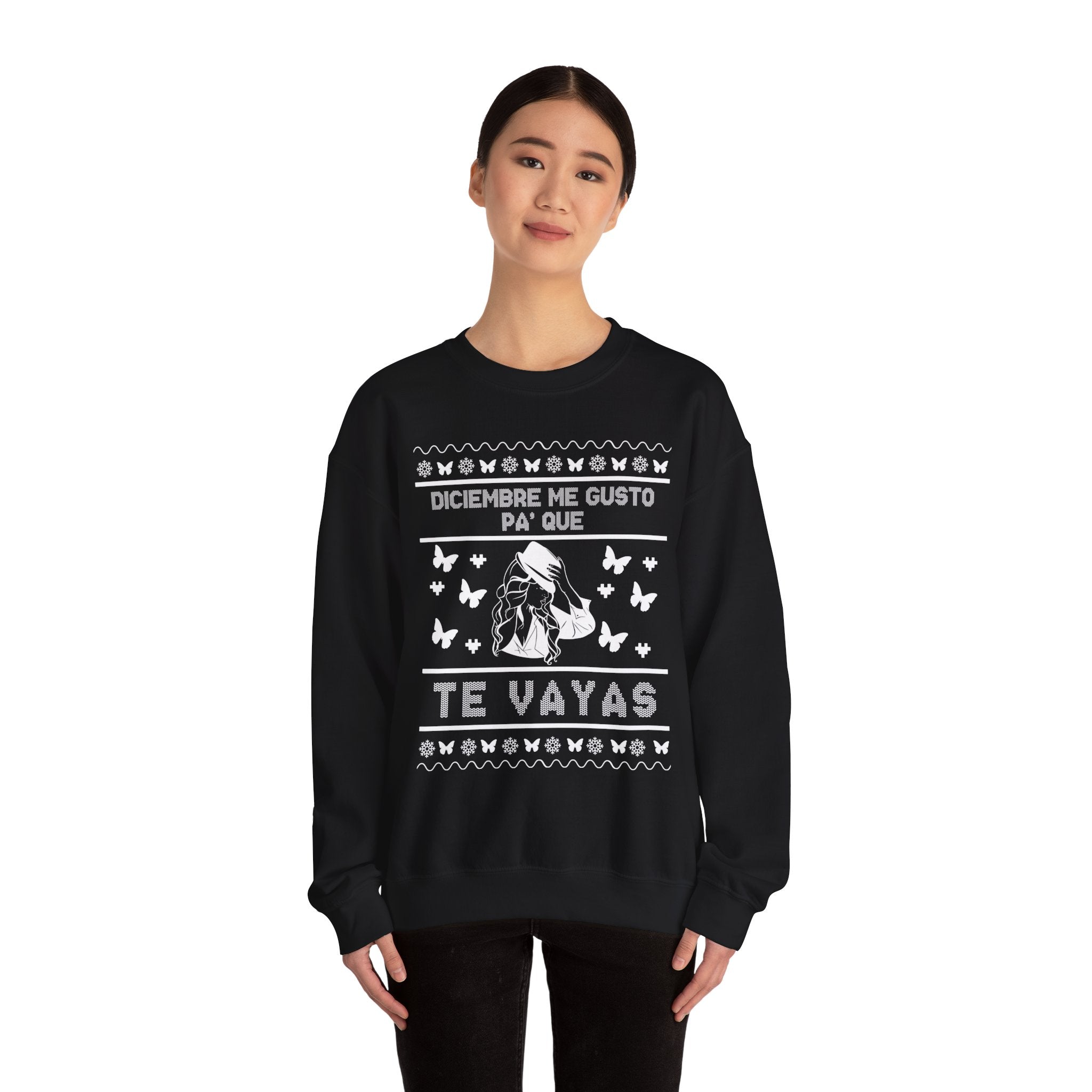 Diciembre Me Gustó Ugly Christmas Sweater – Jenni Lyrics Holiday Sweatshirt - Stonk Shark Co.