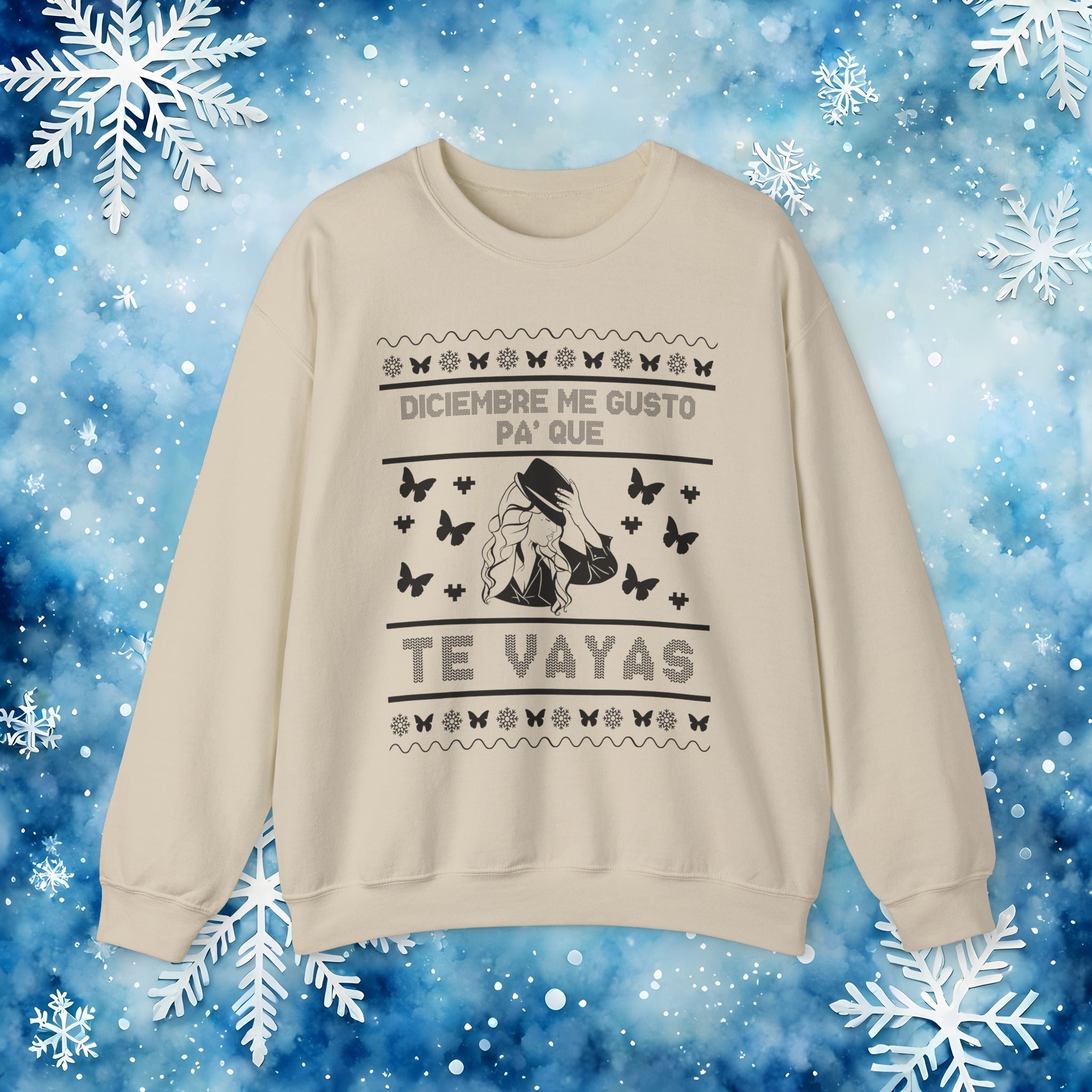 Diciembre Me Gustó Ugly Christmas Sweater – Jenni Lyrics Holiday Sweatshirt - Stonk Shark Co.