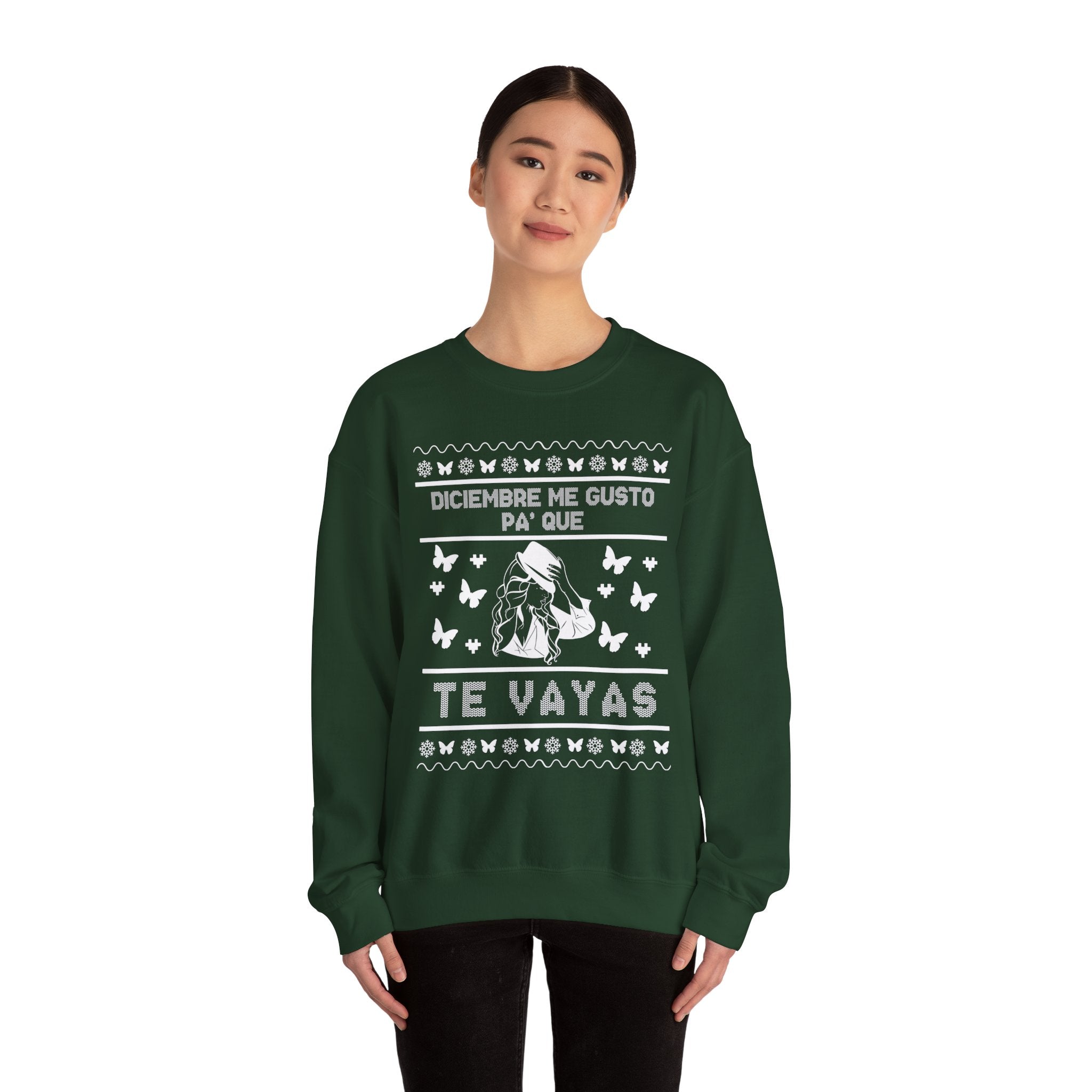 Diciembre Me Gustó Ugly Christmas Sweater – Jenni Lyrics Holiday Sweatshirt - Stonk Shark Co.