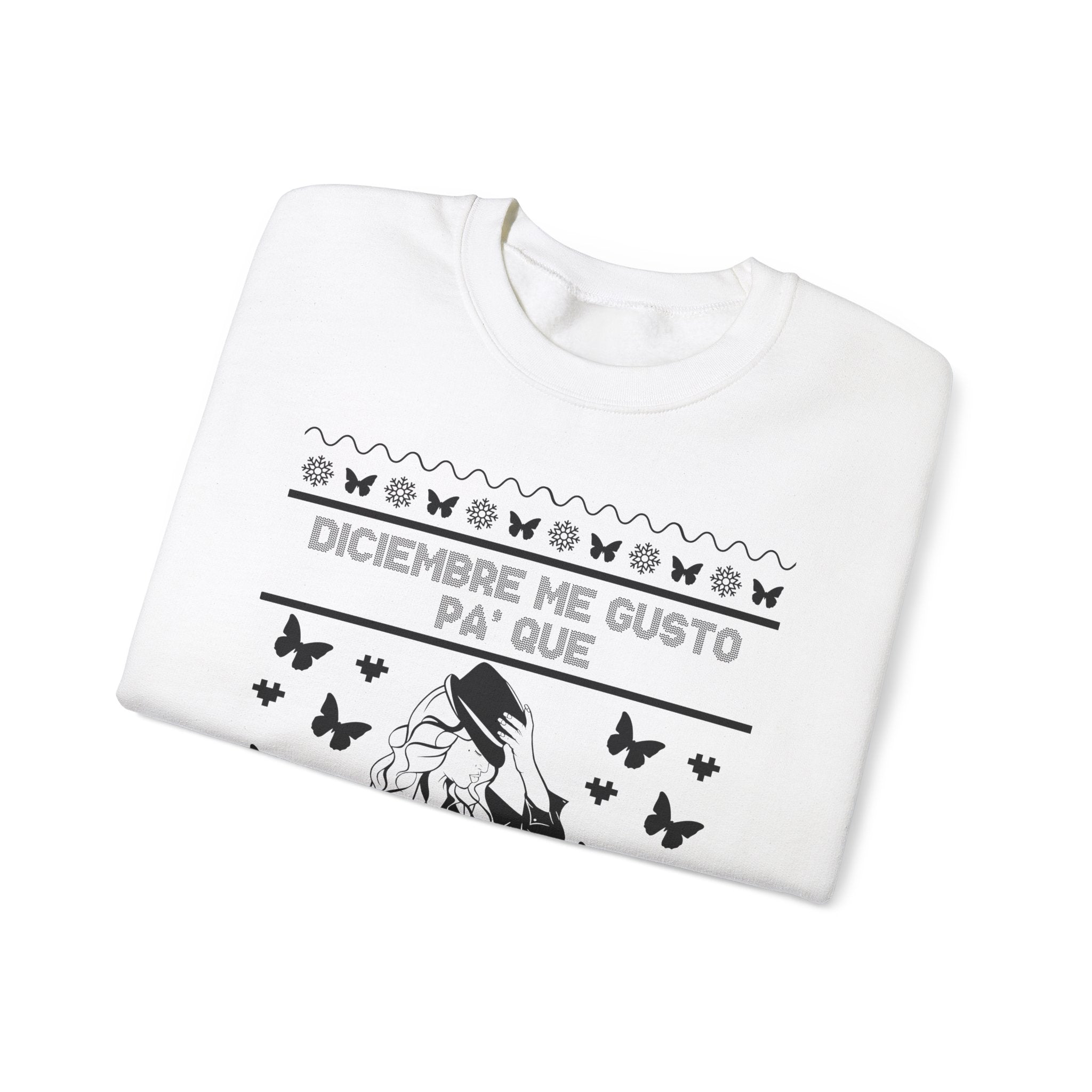 Diciembre Me Gustó Ugly Christmas Sweater – Jenni Lyrics Holiday Sweatshirt - Stonk Shark Co.