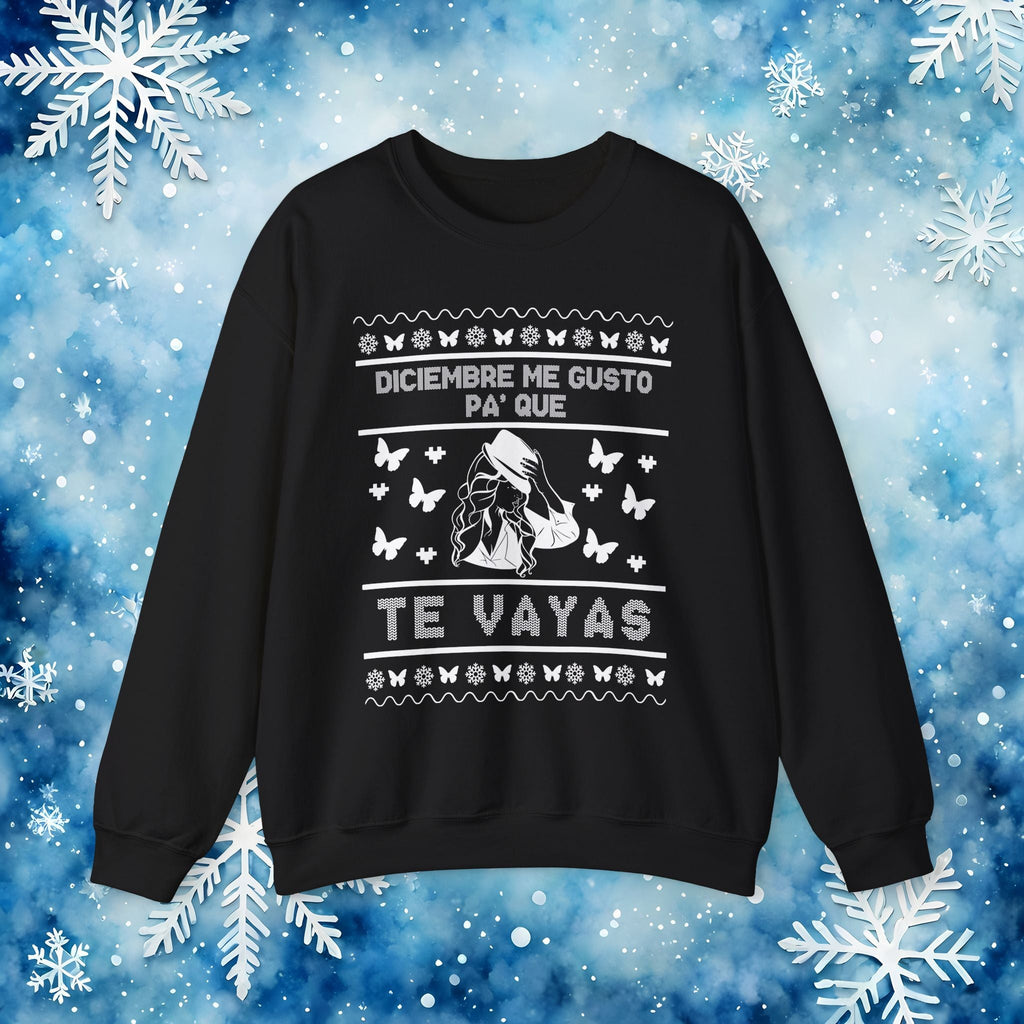 Diciembre Me Gustó Ugly Christmas Sweater – Jenni Lyrics Holiday Sweatshirt - Stonk Shark Co.