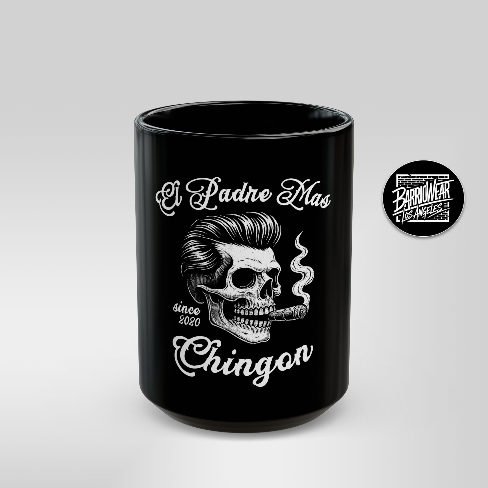 El Padre Más Chingón Mug – Personalized Year Skull Art Gift for Dad - Stonk Shark Co.