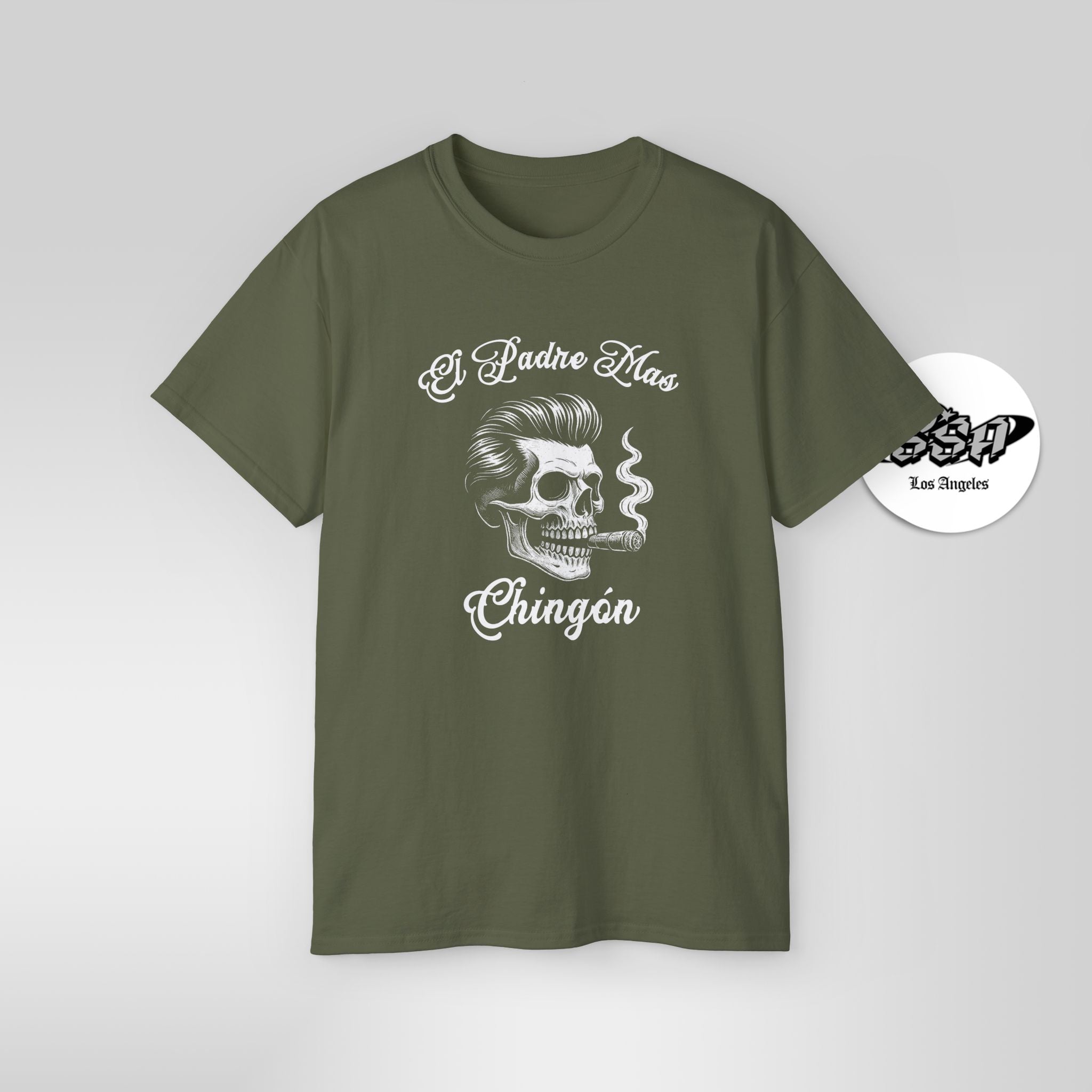 El Padre Más Chingon T Shirt Skull Art Gift for Dad - Stonk Shark Co.