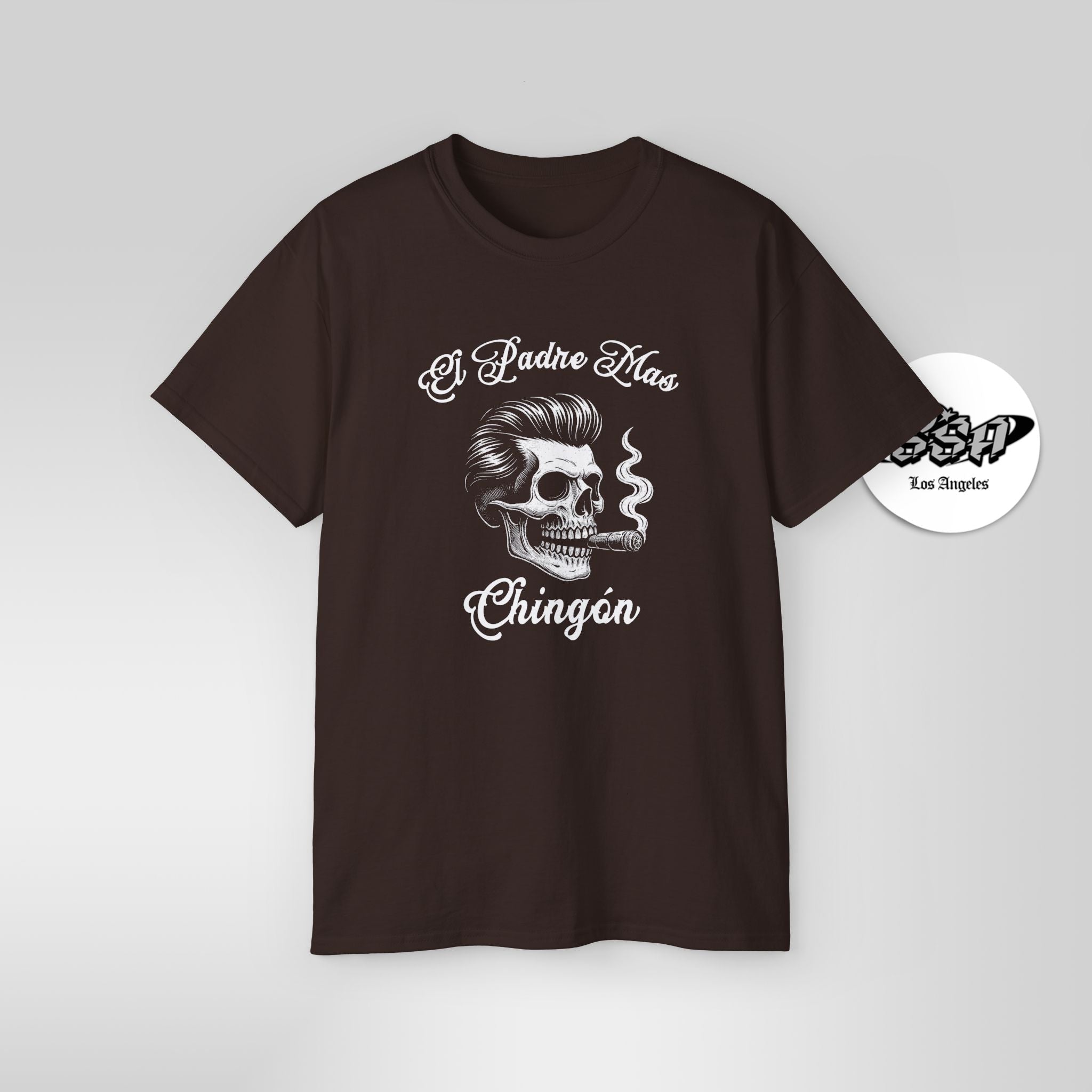 El Padre Más Chingon T Shirt Skull Art Gift for Dad - Stonk Shark Co.