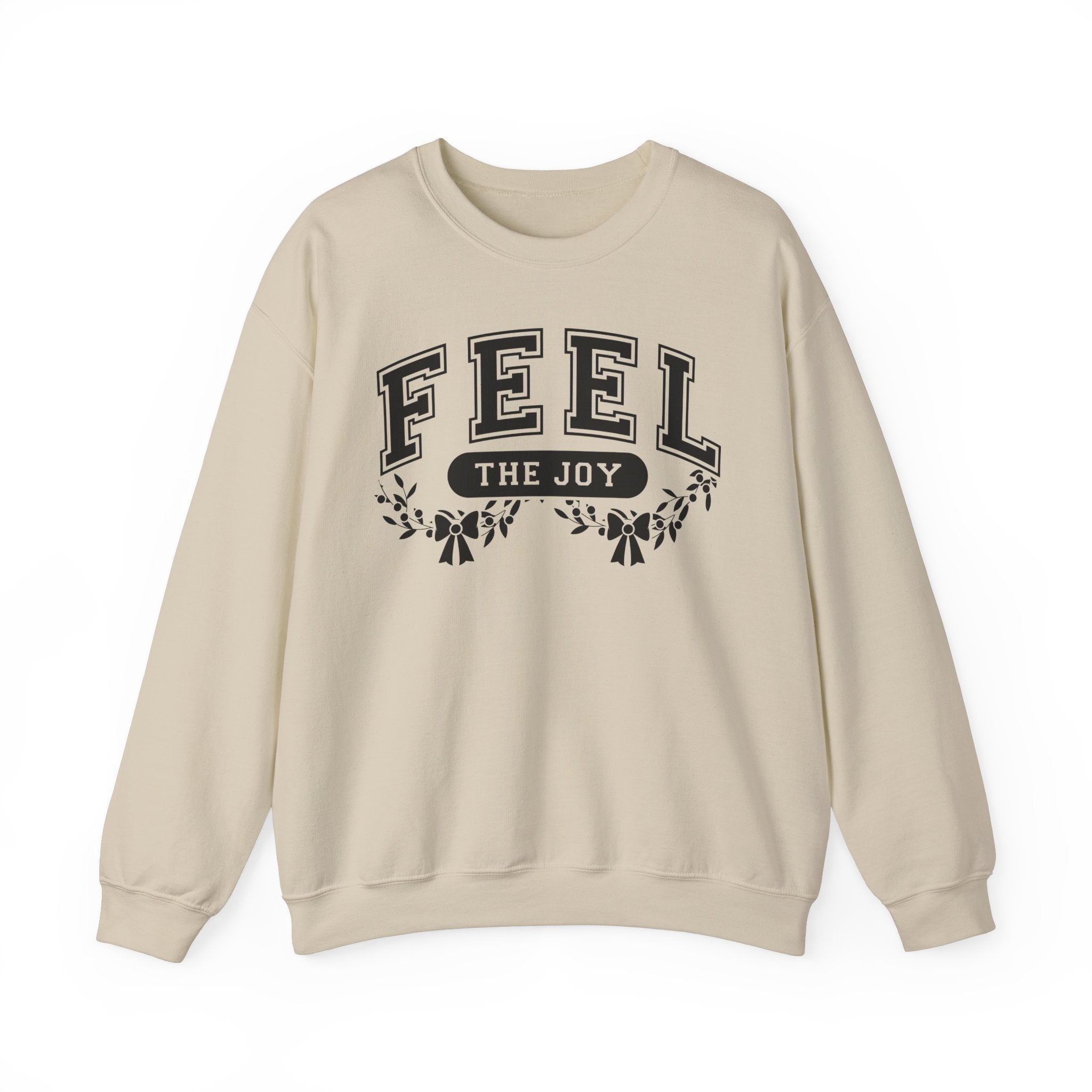 Feel The Joy & Jingle My Bells – Funny Couples Christmas Sweatshirt - Stonk Shark Co.