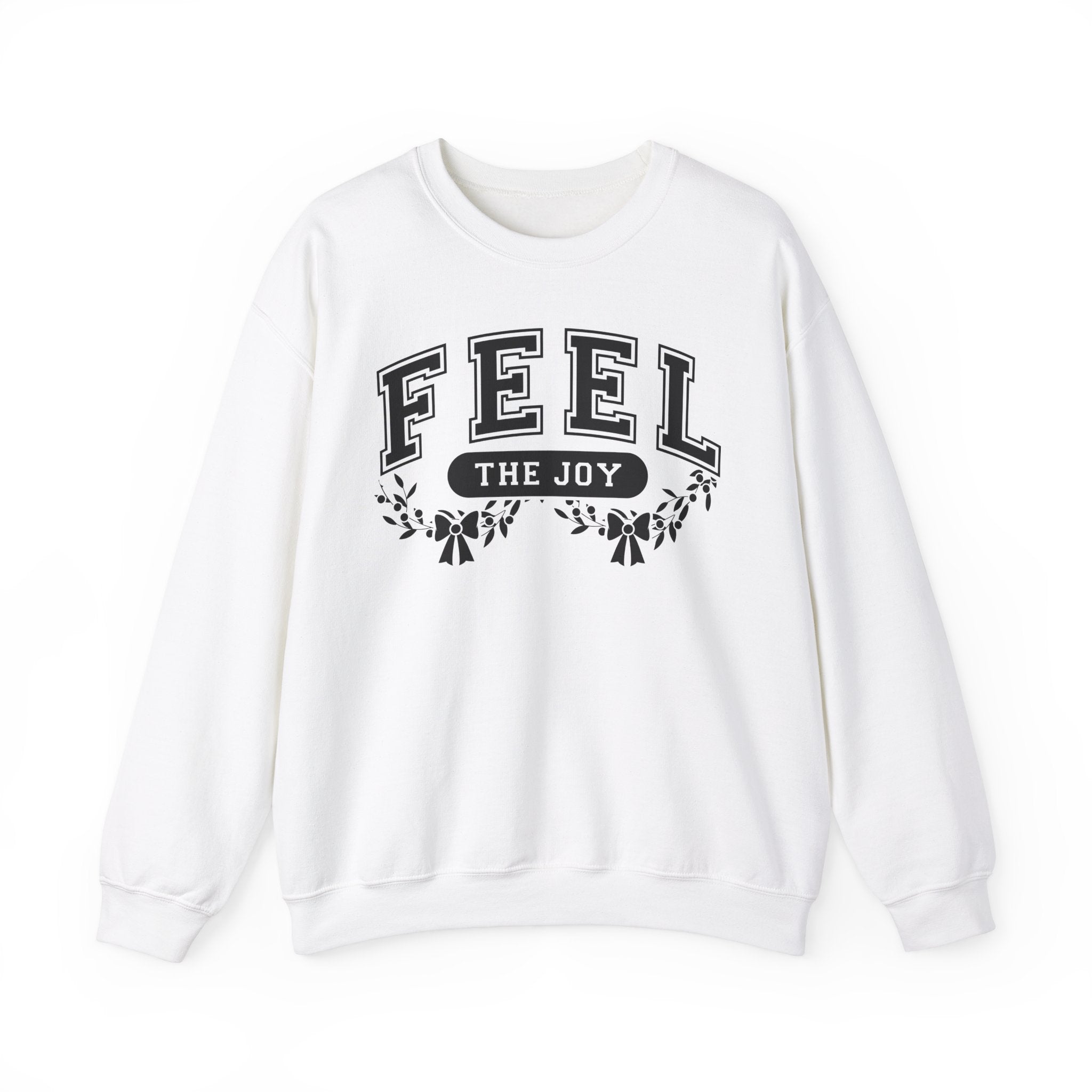Feel The Joy & Jingle My Bells – Funny Couples Christmas Sweatshirt - Stonk Shark Co.