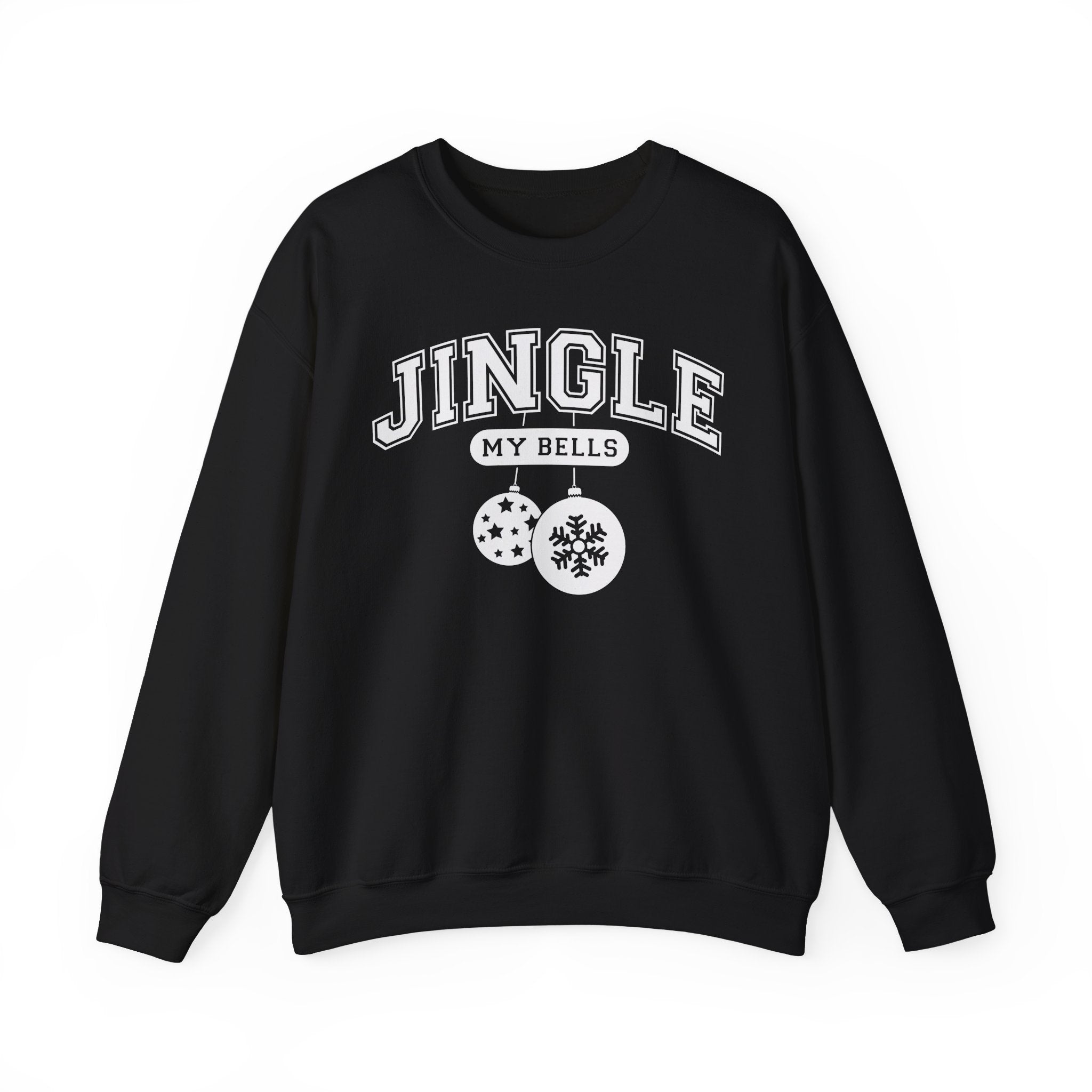 Feel The Joy & Jingle My Bells – Funny Couples Christmas Sweatshirt - Stonk Shark Co.