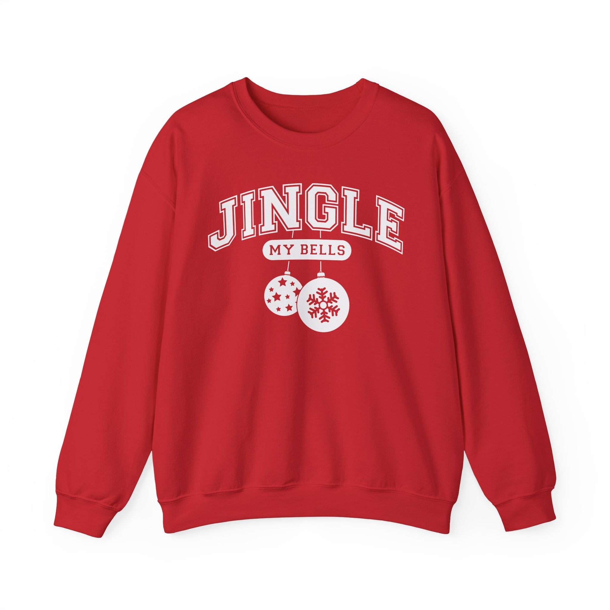 Feel The Joy & Jingle My Bells – Funny Couples Christmas Sweatshirt - Stonk Shark Co.