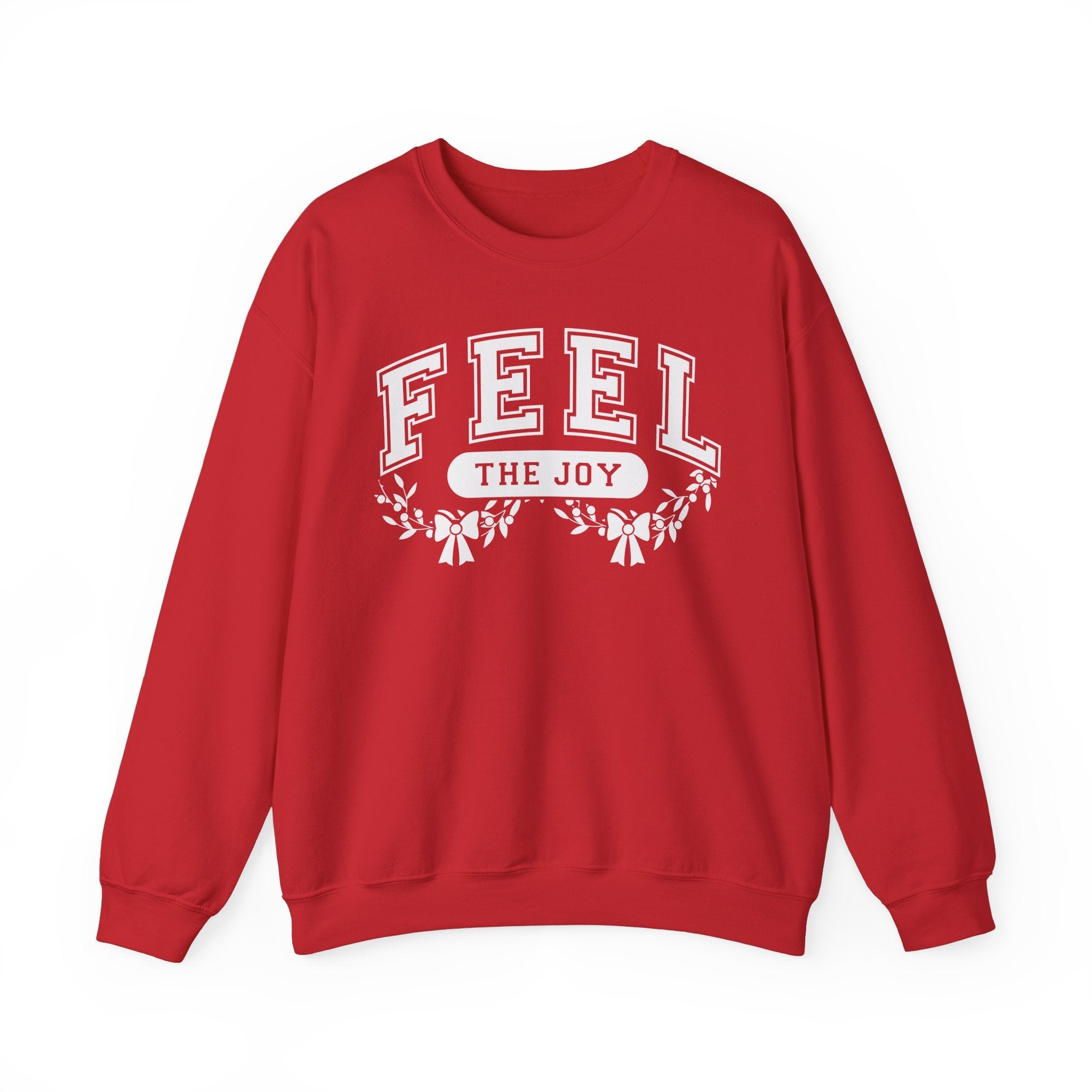 Feel The Joy & Jingle My Bells – Funny Couples Christmas Sweatshirt - Stonk Shark Co.