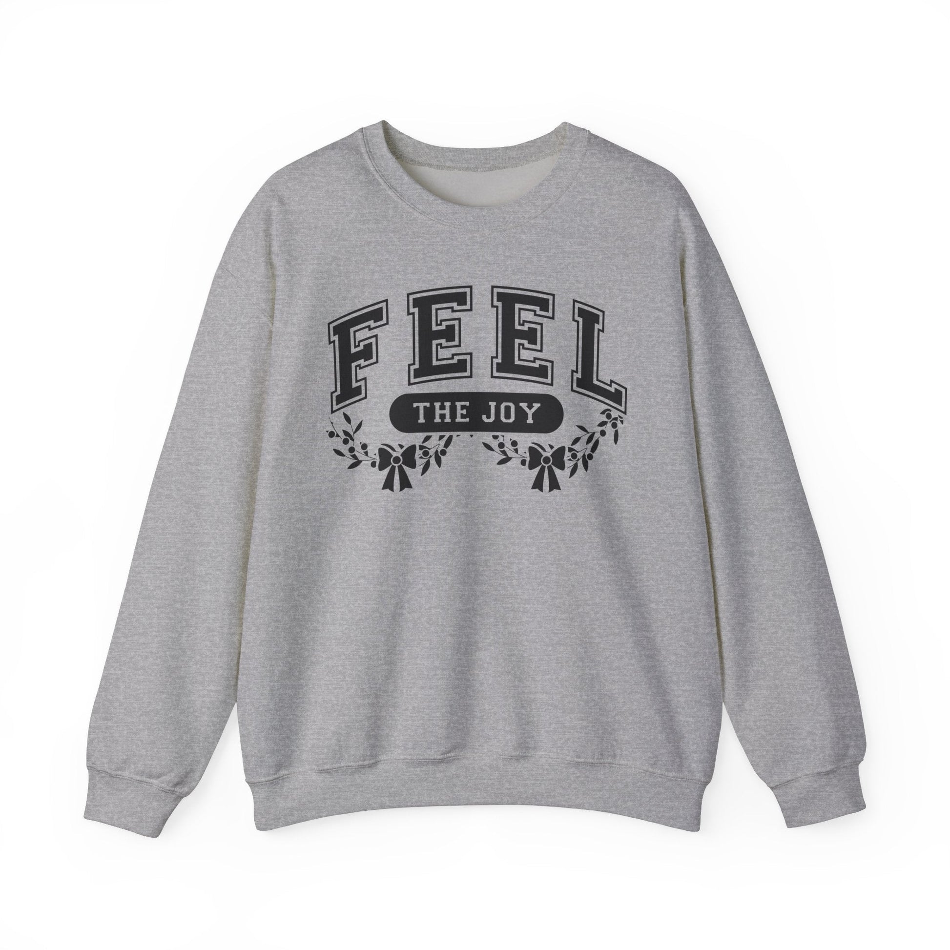 Feel The Joy & Jingle My Bells – Funny Couples Christmas Sweatshirt - Stonk Shark Co.