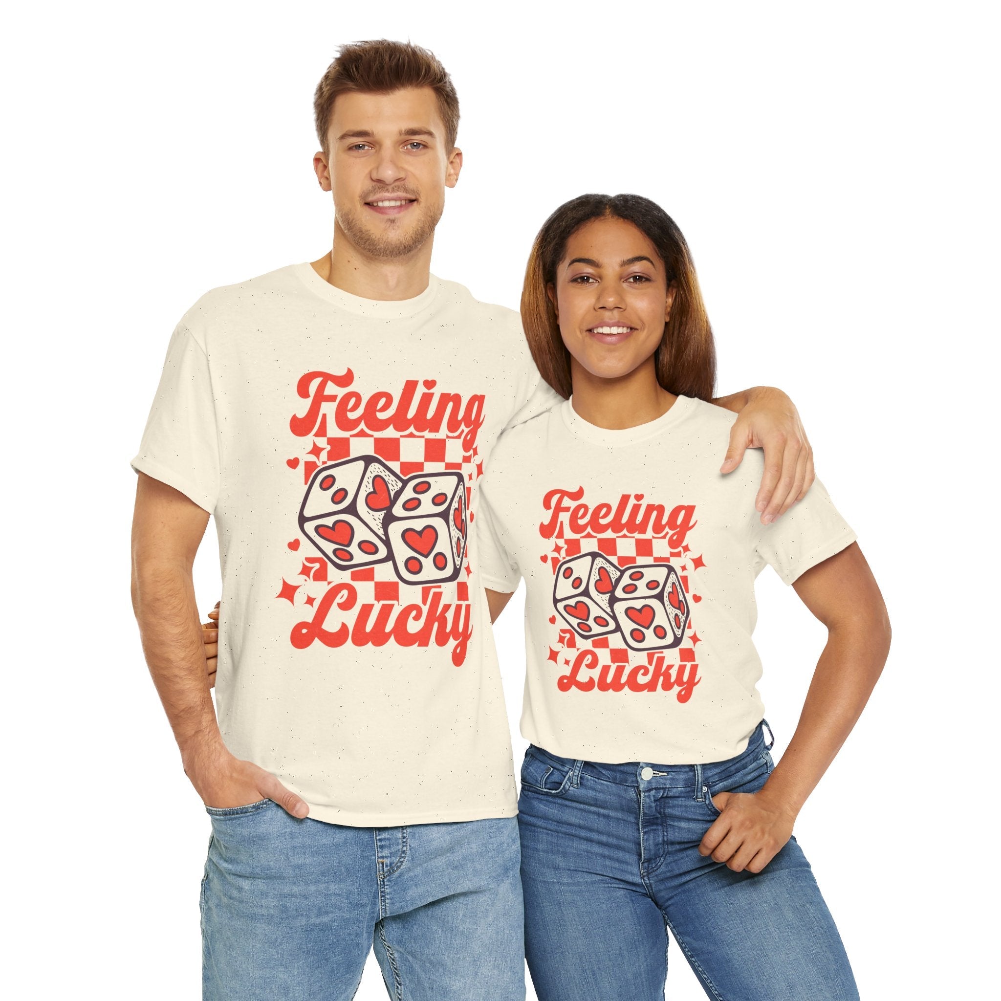 Feeling Lucky T-Shirt – Retro Valentine’s Dice Tee - Stonk Shark Co.