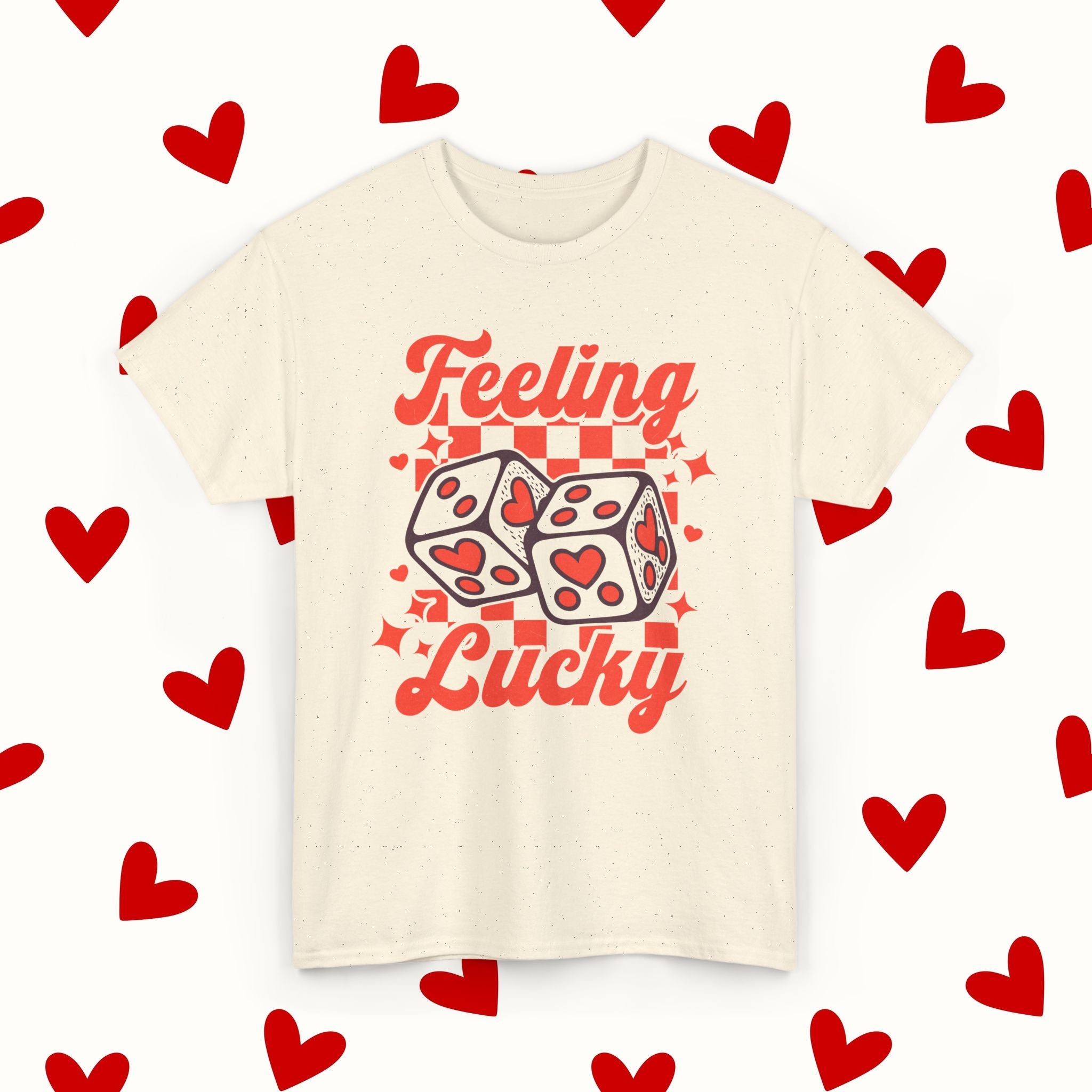 Feeling Lucky T-Shirt – Retro Valentine’s Dice Tee - Stonk Shark Co.