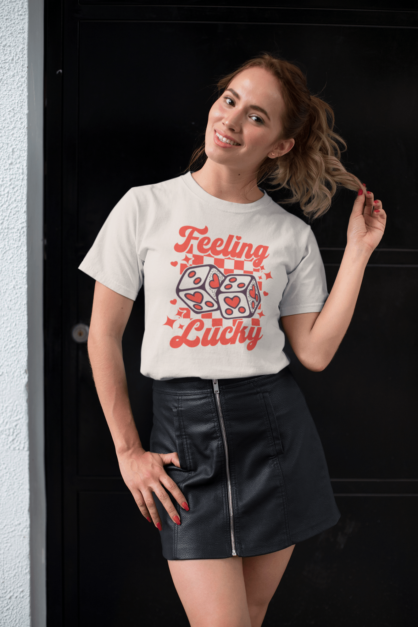 Feeling Lucky T-Shirt – Retro Valentine’s Dice Tee - Stonk Shark Co.