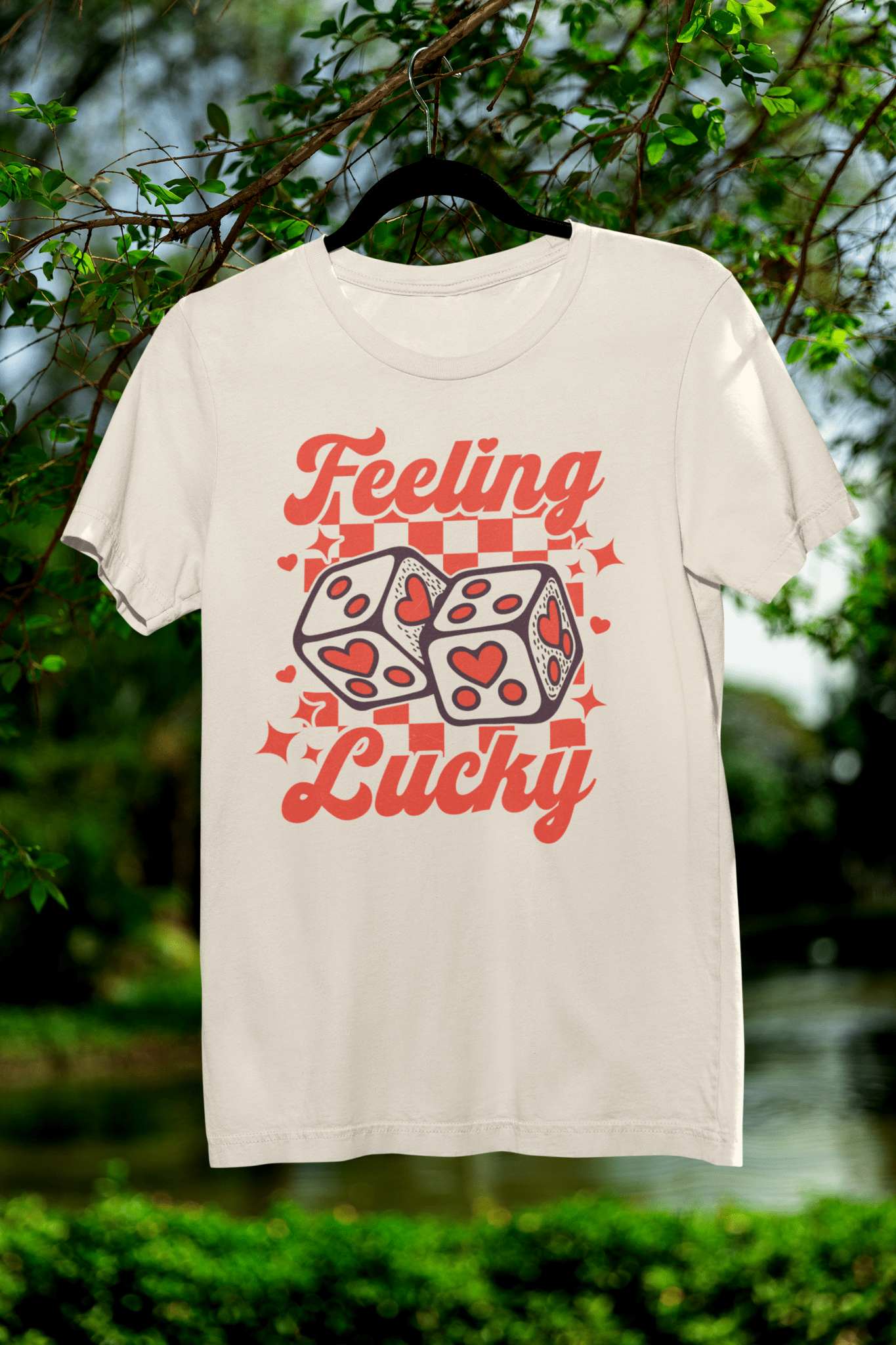 Feeling Lucky T-Shirt – Retro Valentine’s Dice Tee - Stonk Shark Co.